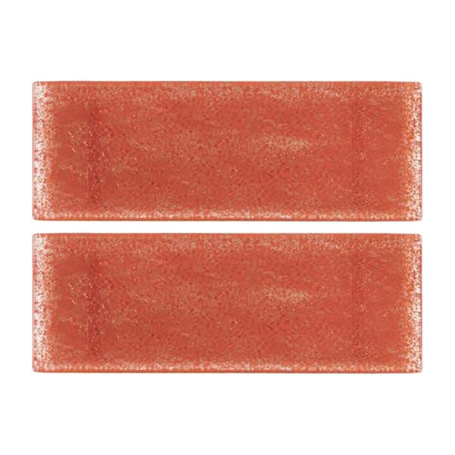 Turgla Home Glass Dinnerware Rectangular Red Glass Platter, Set Of Two