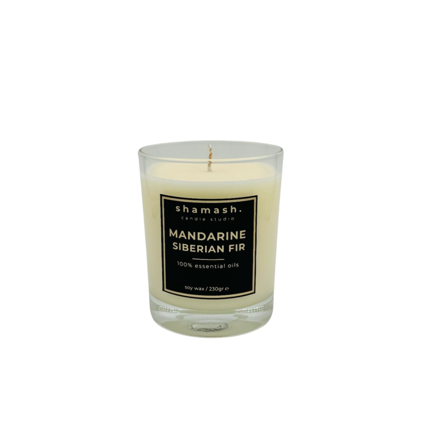 Shamash Candle Studio Neutrals Mandarin & Siberian Fir Pure Collection Candle In White