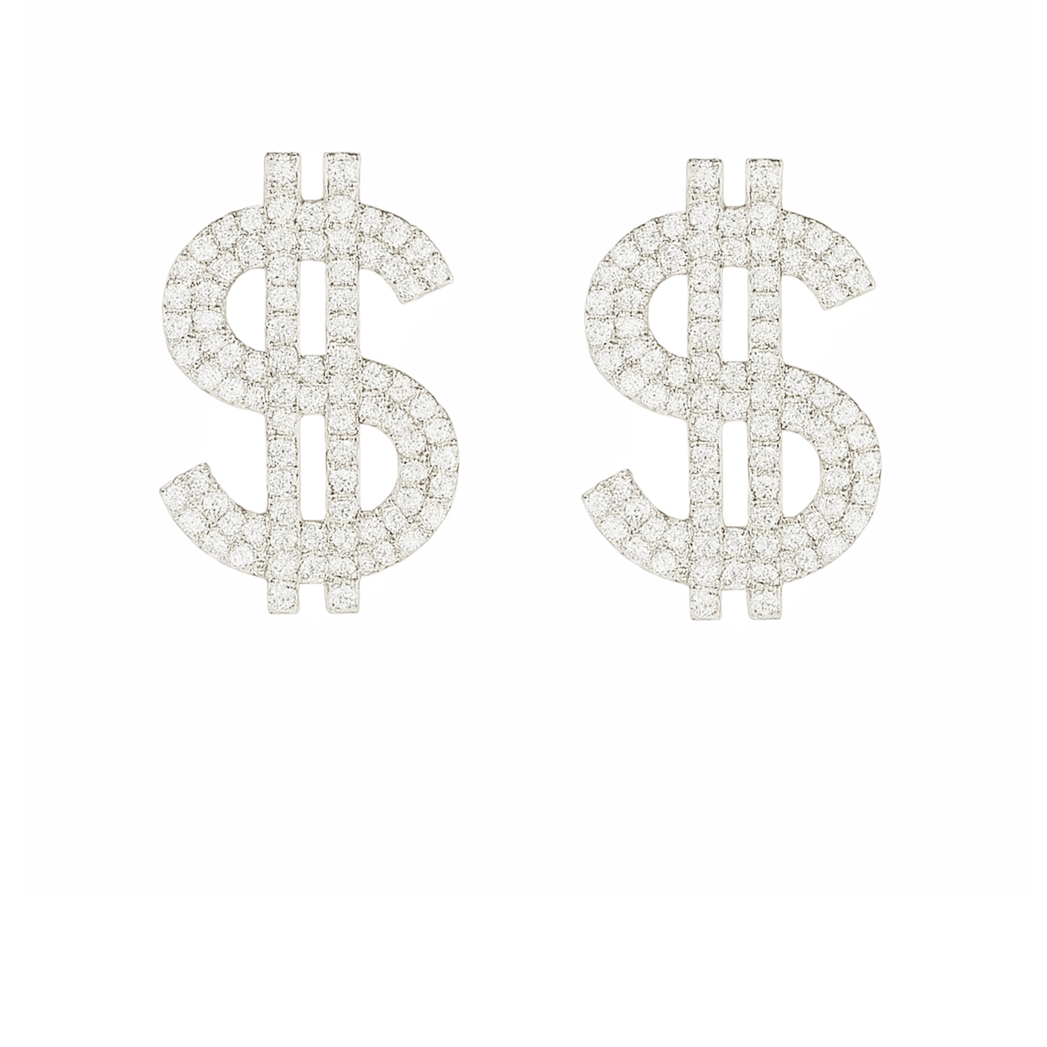 The Gala Women's Silver Iconic Dollar Crystal Statement Earrings In Silver