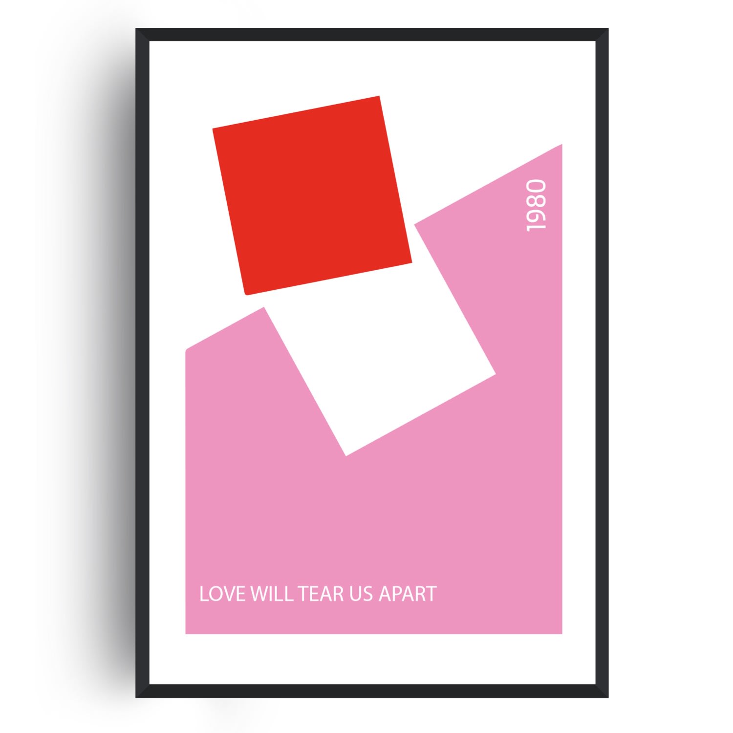 Red / Pink / Purple Love Will Tear Us Apart Song Lyric Gicle Art Print Pink And Red A2 A2 420 X 594Mm Fanclub