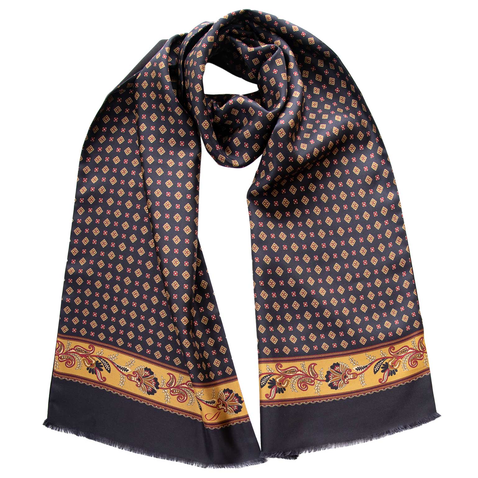 Sondrio - Wool Backed Silk Scarf - Black by Elizabetta