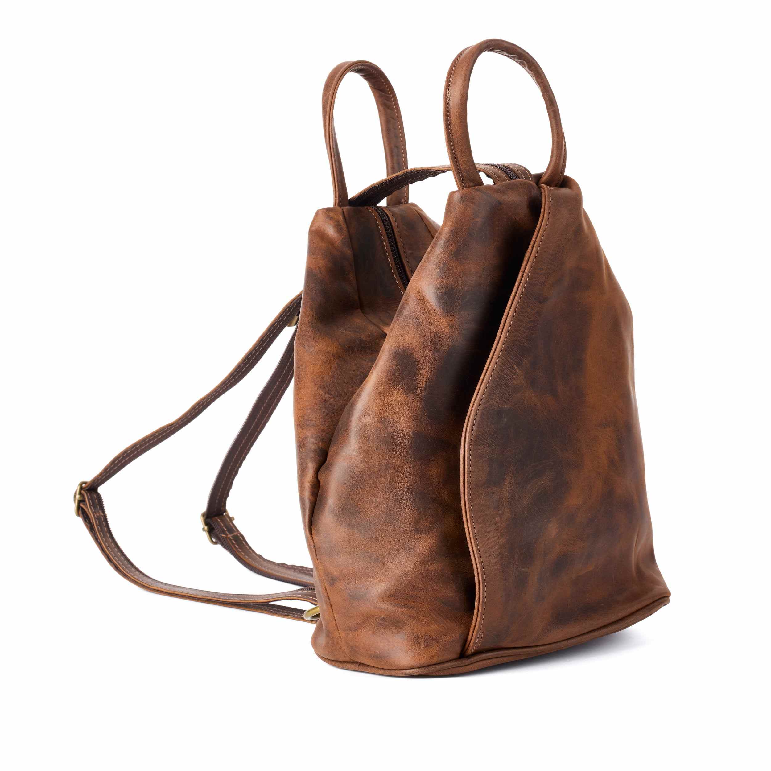 Totti - Distressed Leather Backpack - Brown | Bedroom Athletics