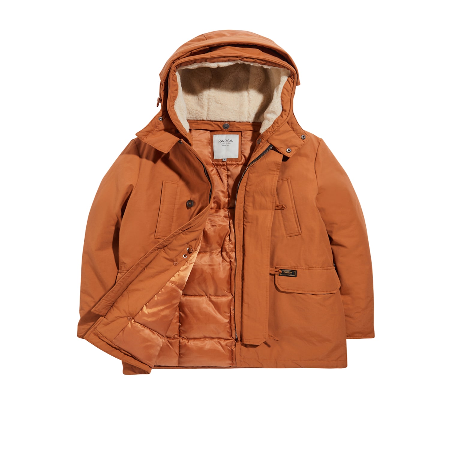 Men’s Yellow / Orange Expedition Shearling Parka - Rust Small Parka London