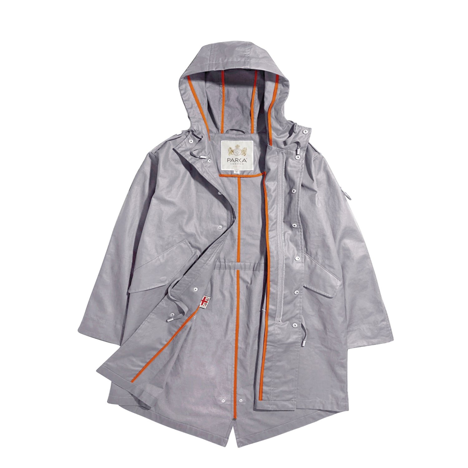 Women’s Watson Waxed Cotton Parka - Grey Extra Large Parka London