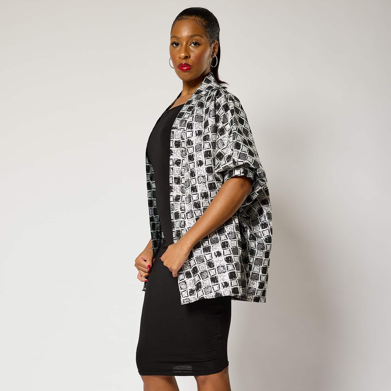 センソユニコ　CUBE- CUBE ドット柄ジャケット BOD Black Squared Short Kimono Jacket | Lioness by TF | Wolf & Badger