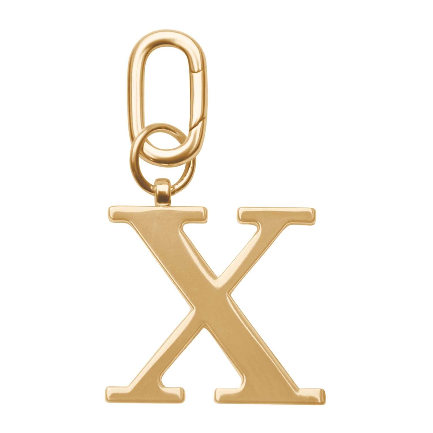 Gold Metal Letter Keyring - X One Size Jlr London