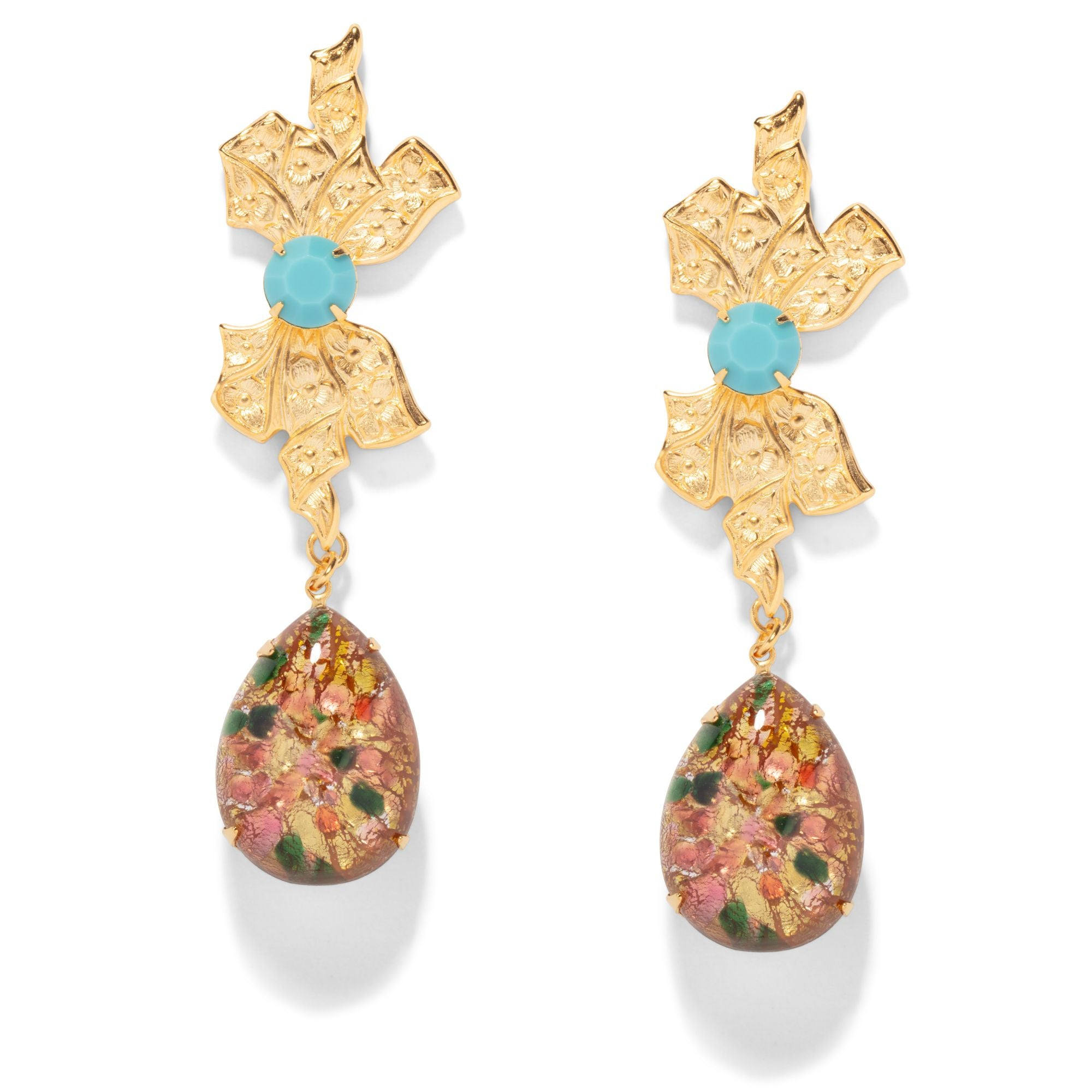 The Pink Reef Women's  Opera Earring In Pink Opal In Gold