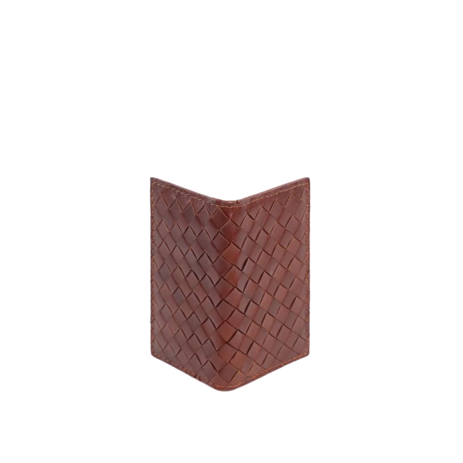 Deux Mains Women's Woven Card Holder Brown