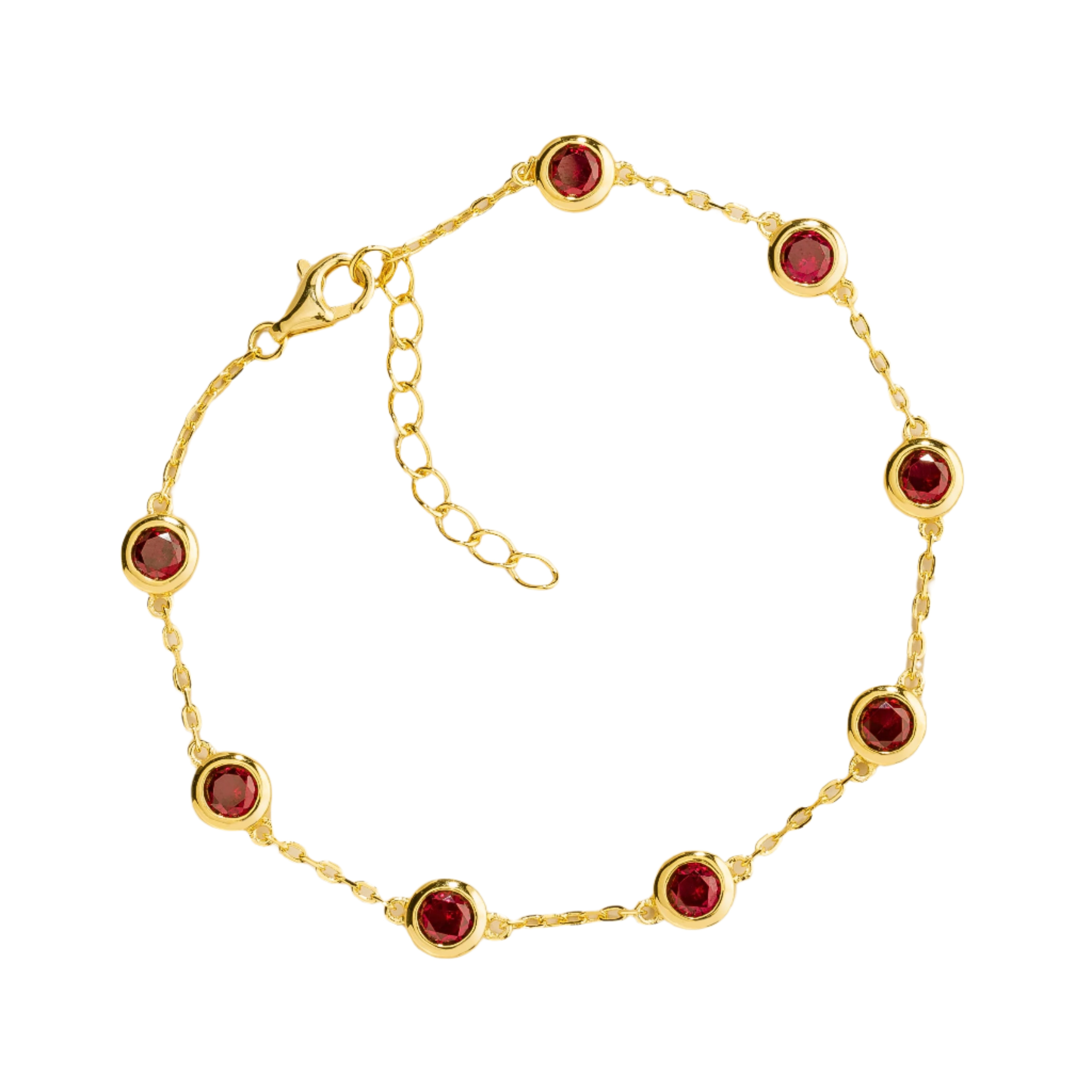 Juvetti Women's Gold / Red Margo Gold Bracelet Set With Ruby