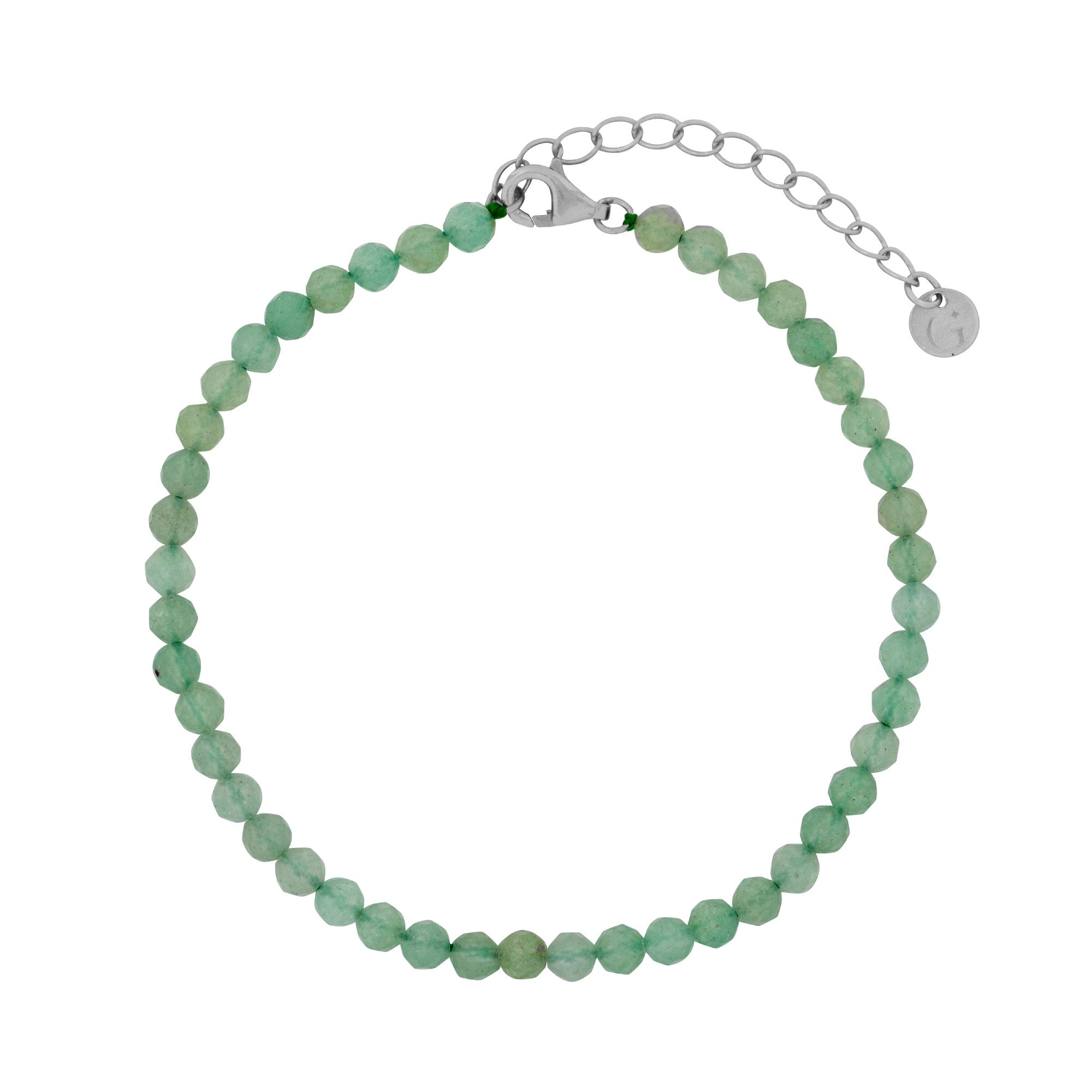 Gold Trip Women's Green / Silver Green Aventurine Beaded Bracelet In Silver