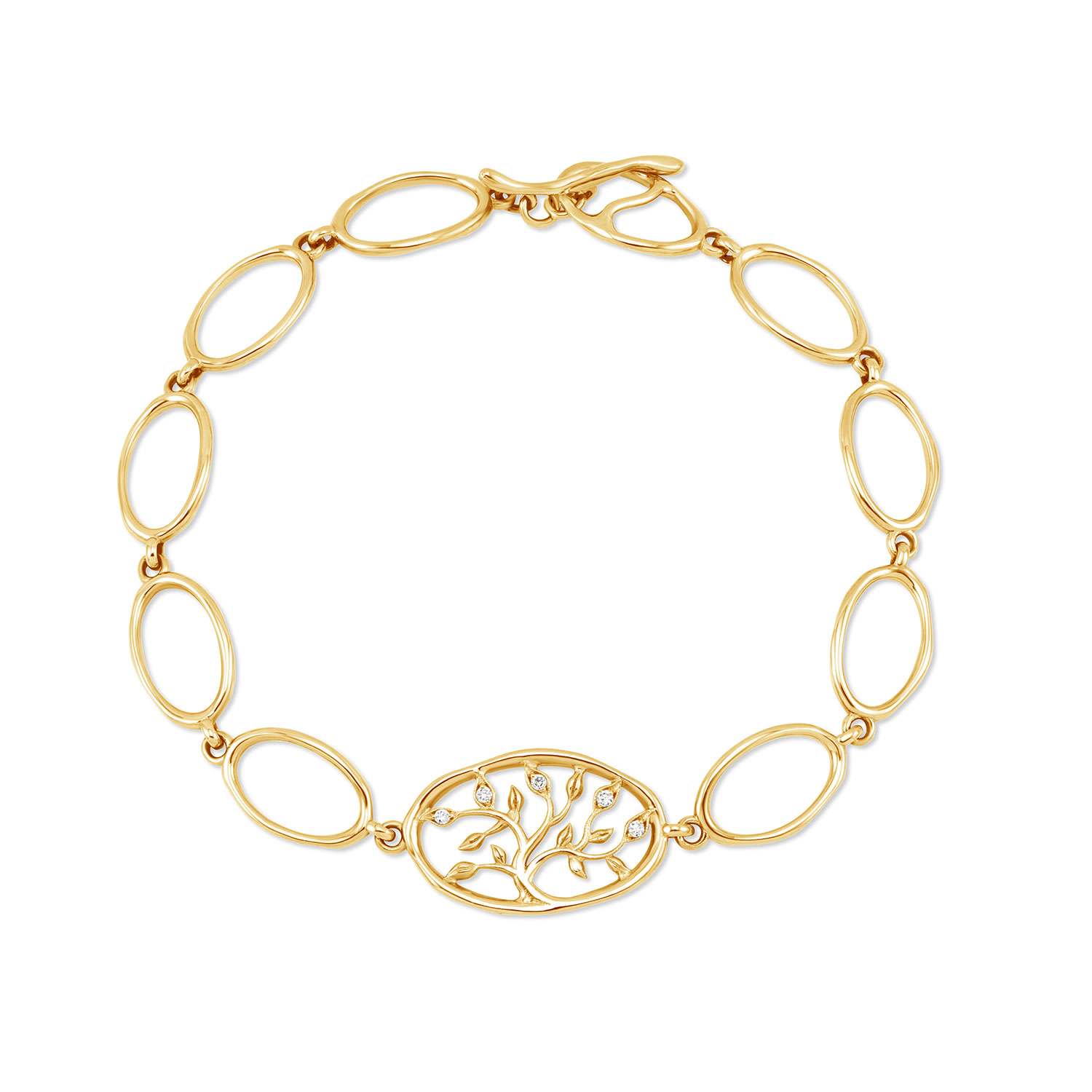 Dower & Hall Women's Solid Gold Diamond Tree Of Life Talisman Bracelet In Gold