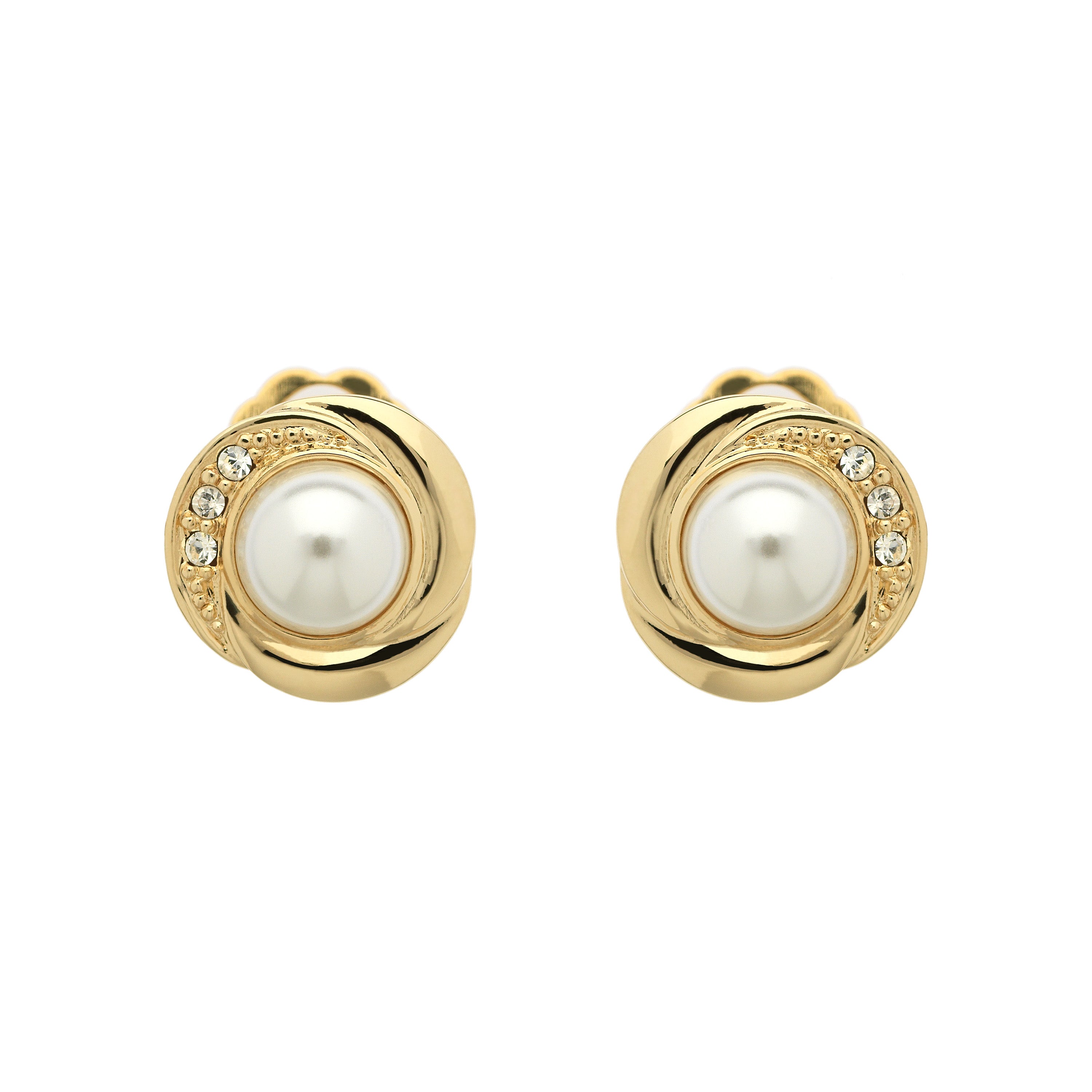 Emma Holland Jewellery Women's Gold Pearl & Crystal Stud Clip Earrings In Gold