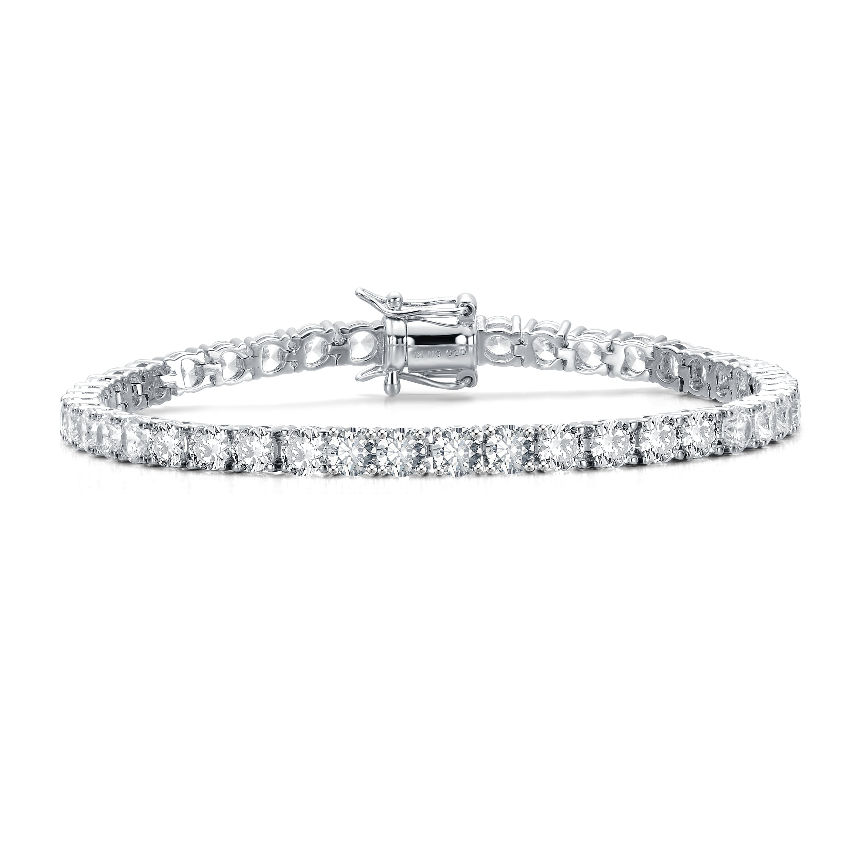 Genevive Jewelry Women's Rachel Glauber White Gold Plated Cubic Zirconia Magnetic Lock Tennis Bracelet In White