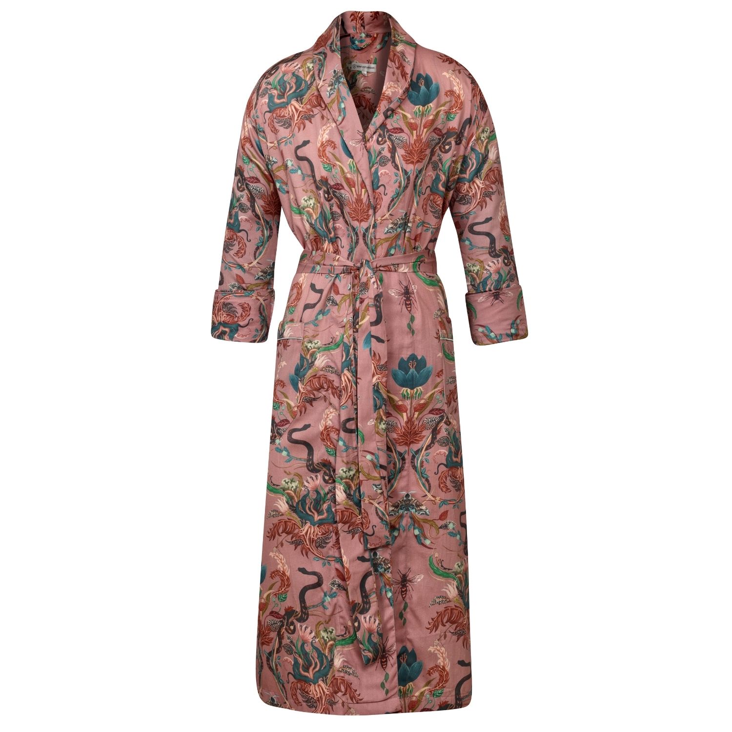 Bown Of London Pink / Purple Lightweight Women's Dressing Gown - Serpentine Blush In Pink/purple