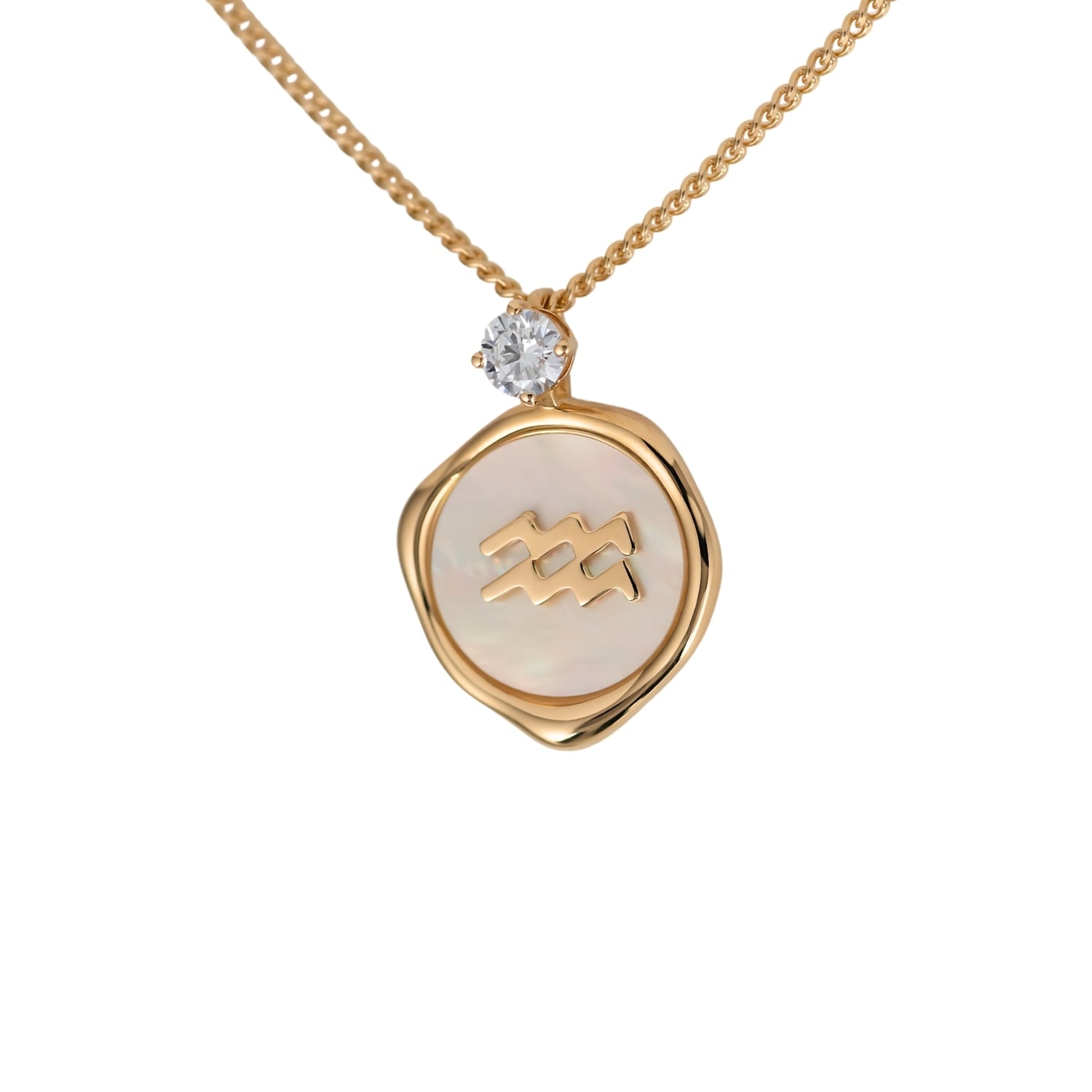 Hinch & Liu Women's Aquarius Zodiac Pendant - Lab Grown Diamond Pendant In Gold Vermeil In Gold