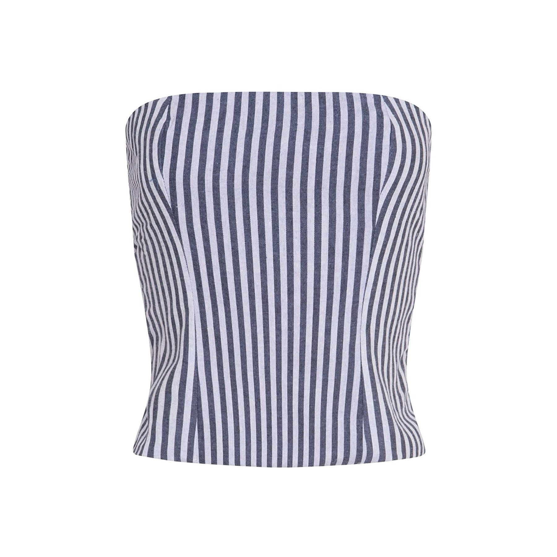 London Atelier Byproduct Women's Blue / White Blue White Striped Strapless Corset In Blue/white