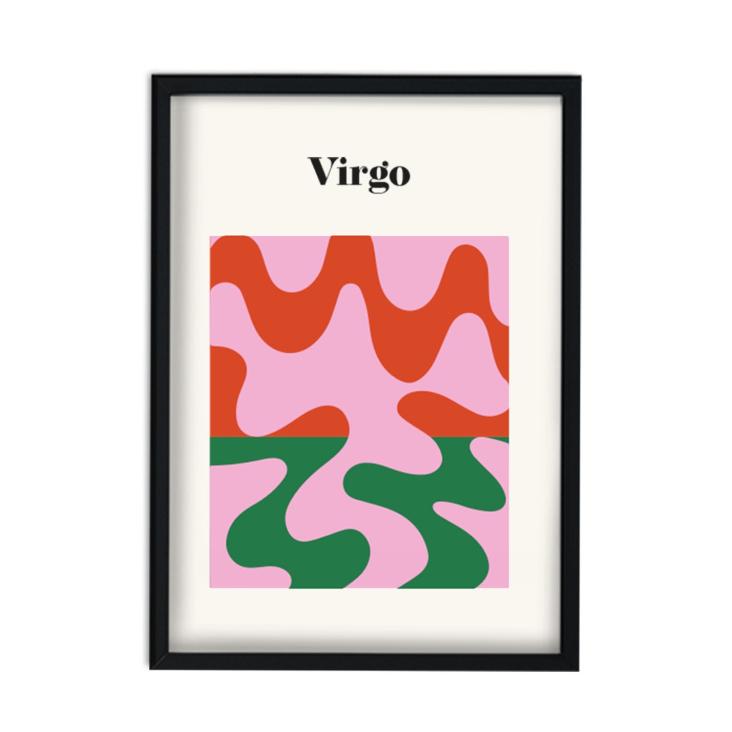 White / Red / Green Virgo Zodiac Star Sign A3 Art Print Fanclub