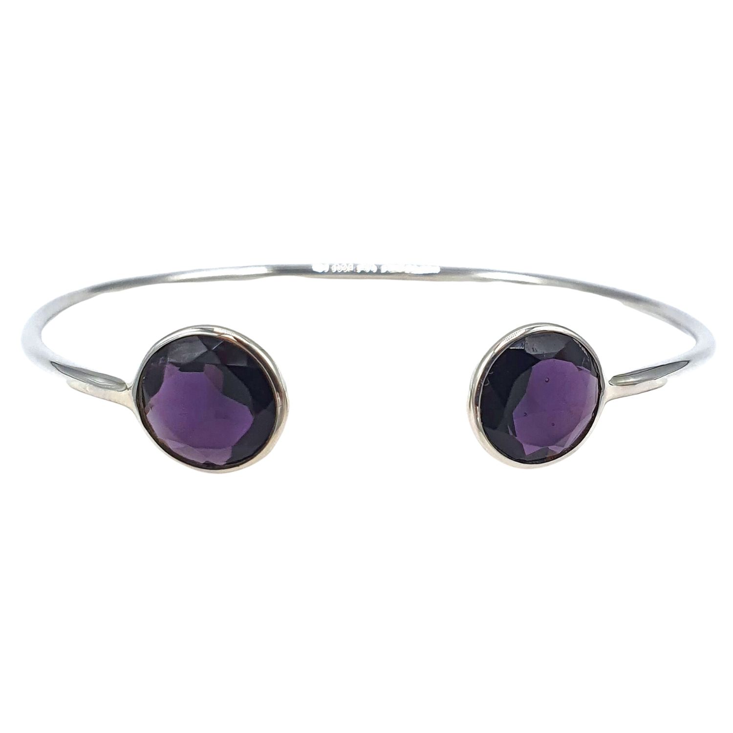 Women’s Silver / Pink / Purple Sterling Silver Amethyst February Birthstone Glow Bracelet Harfi