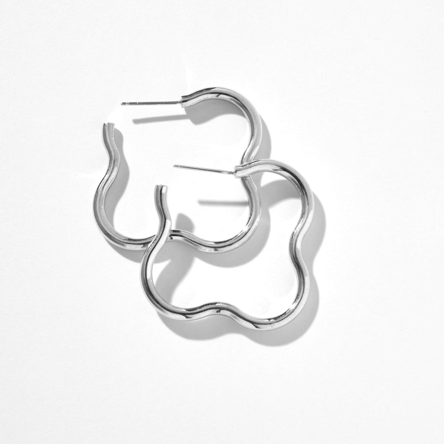 Saint Botolph Women's  Logo Earrings - Large Hoop In Sterling Silver In Gray