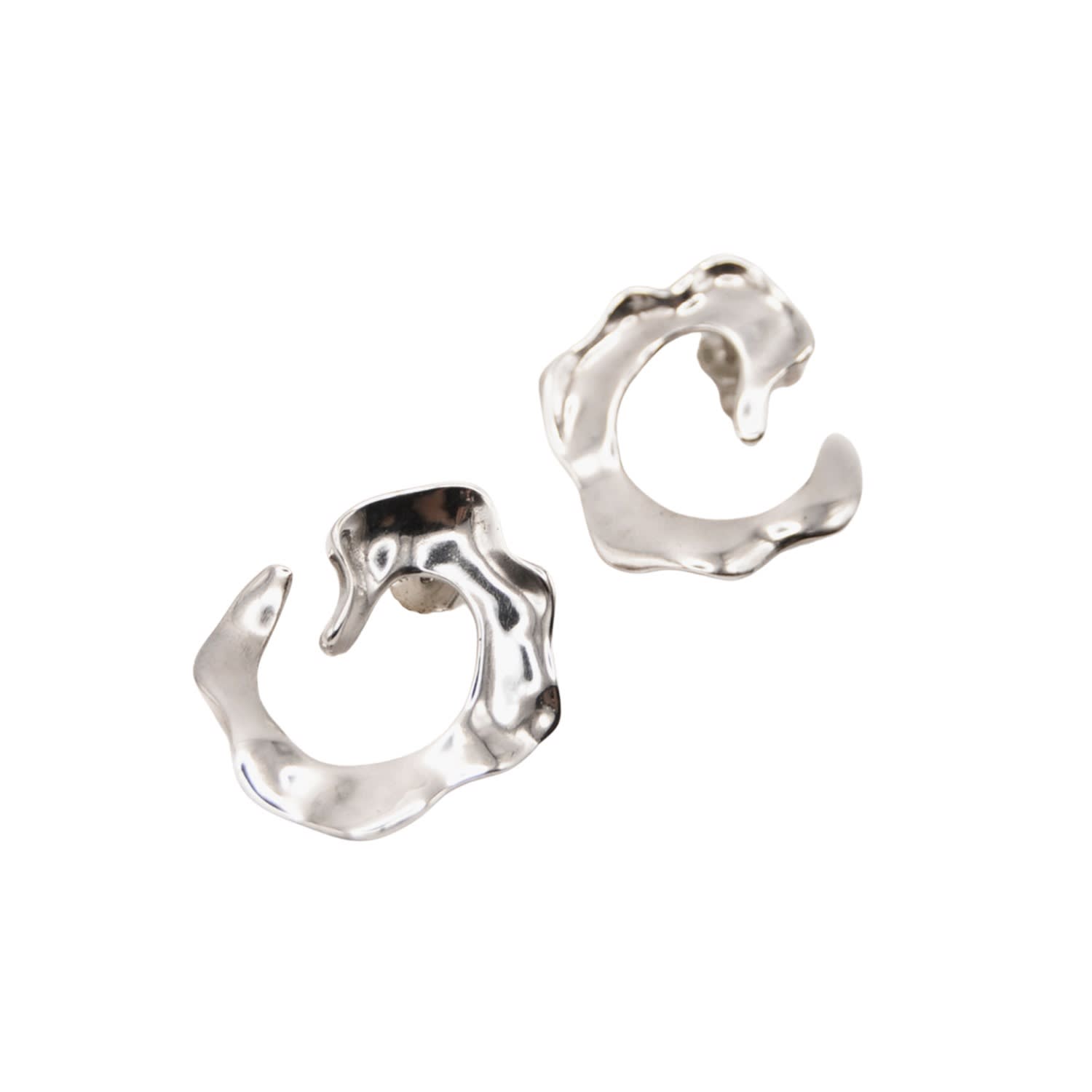 Women's Spyral Sculptural Sterling Silver Earrings | Daria Pacelli Jewelry