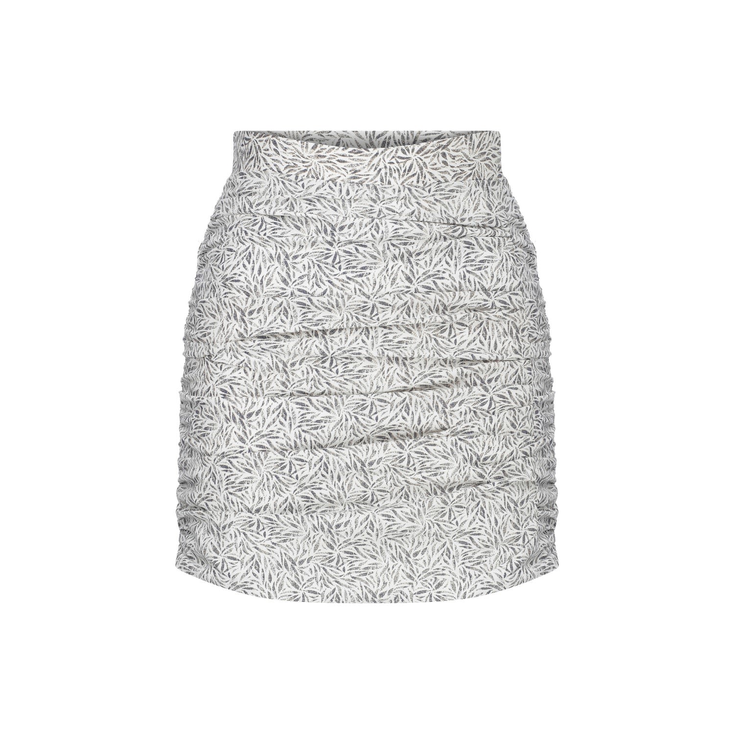 Nazli Ceren Women's Jace Ruched Skirt In White Printed Cotton In White