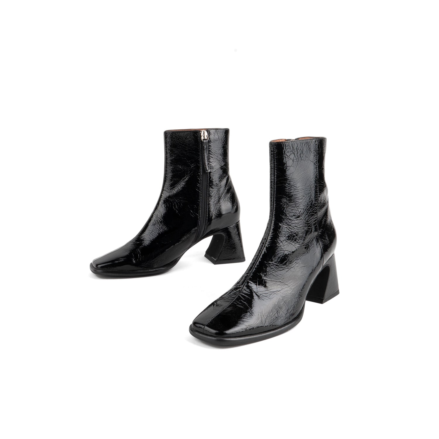 Intentionally Blank Women's Taffy Patent Leather Heeled Boot-black In Black