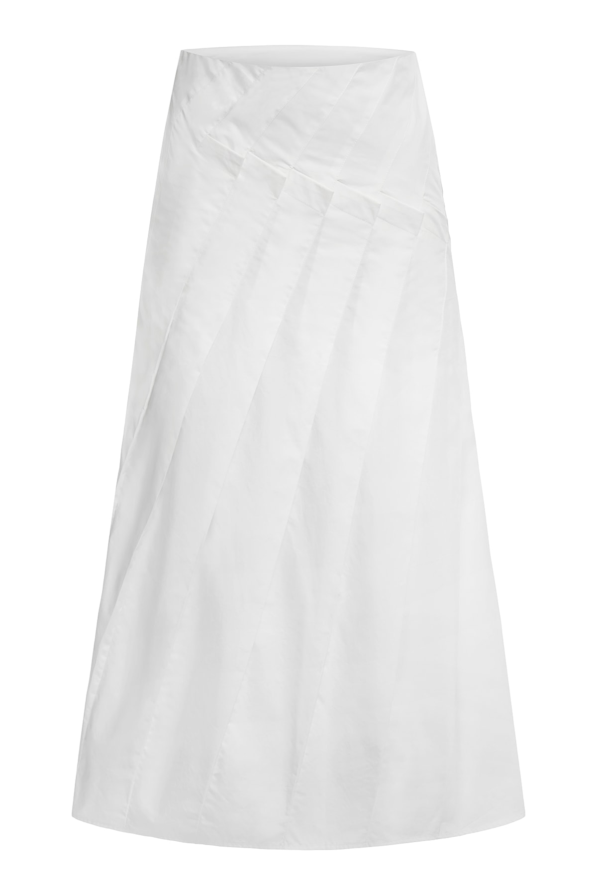 Du & Berry Women's White Du Pleated Cotton Poplin Midi Skirt In White