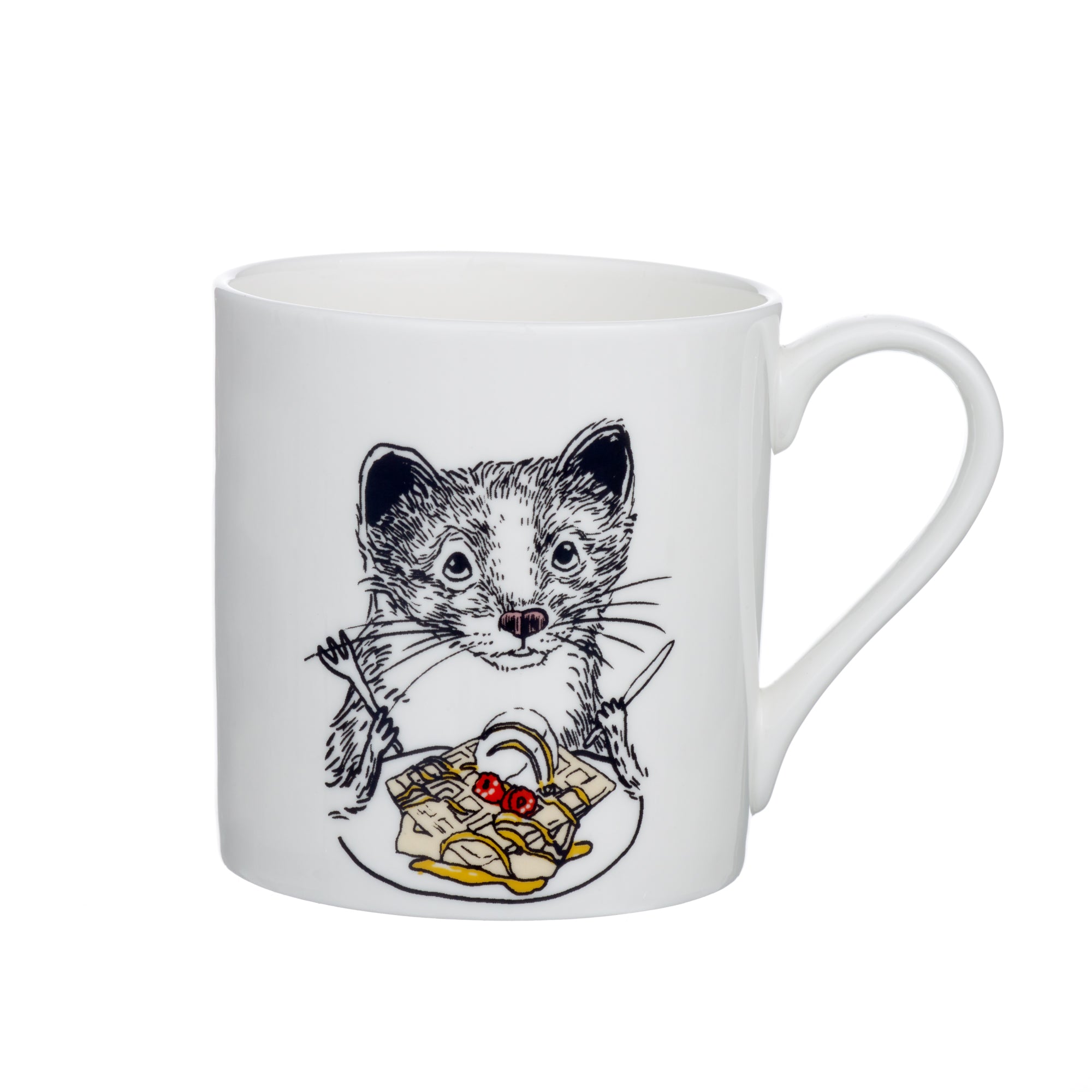 Jimbobart W  Alphabet Of Snacking Animals Mug In White