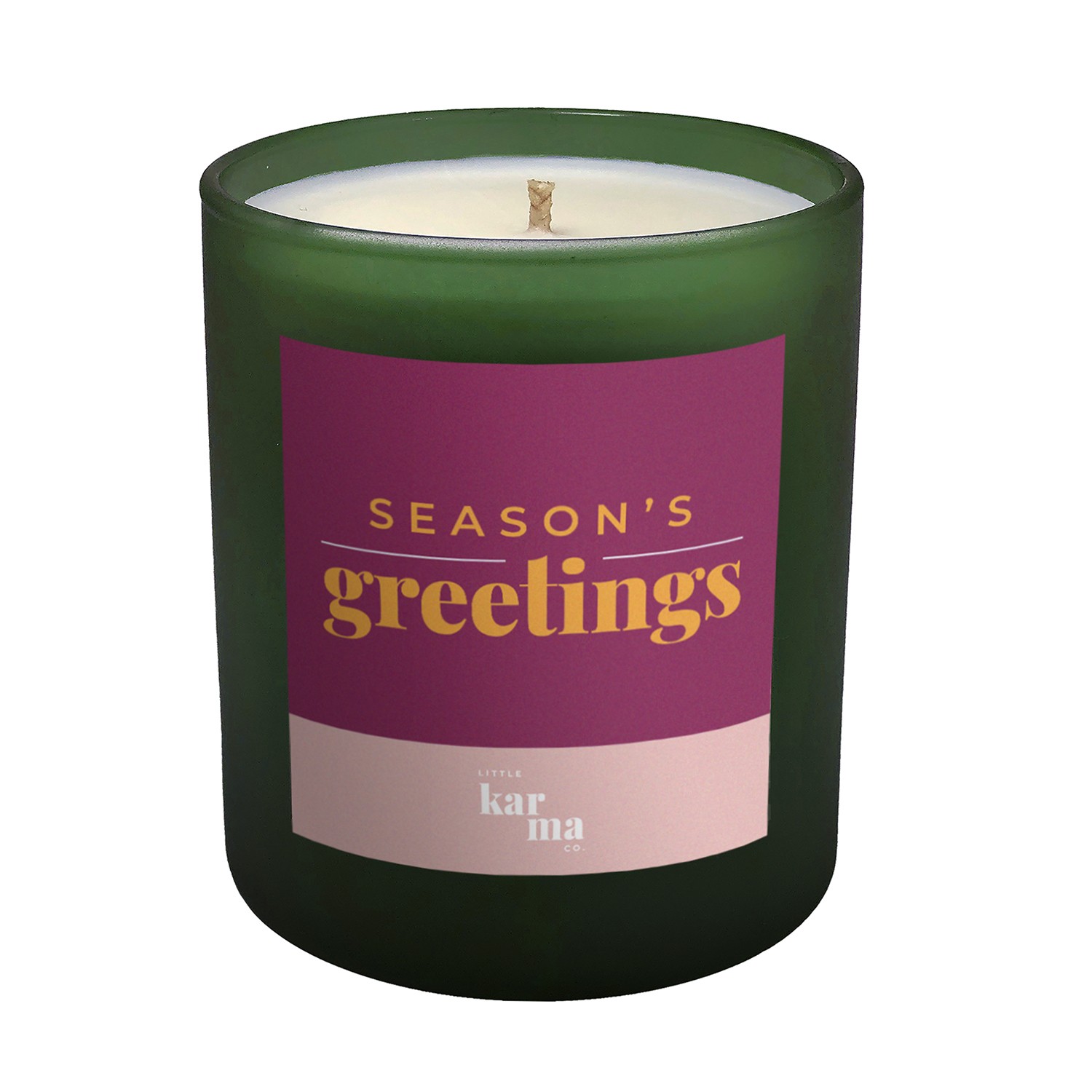 Little Karma Co. Ltd Green / Pink / Purple Season's Greetings Candle - Twisted Lavender Large In Green/pink/purple