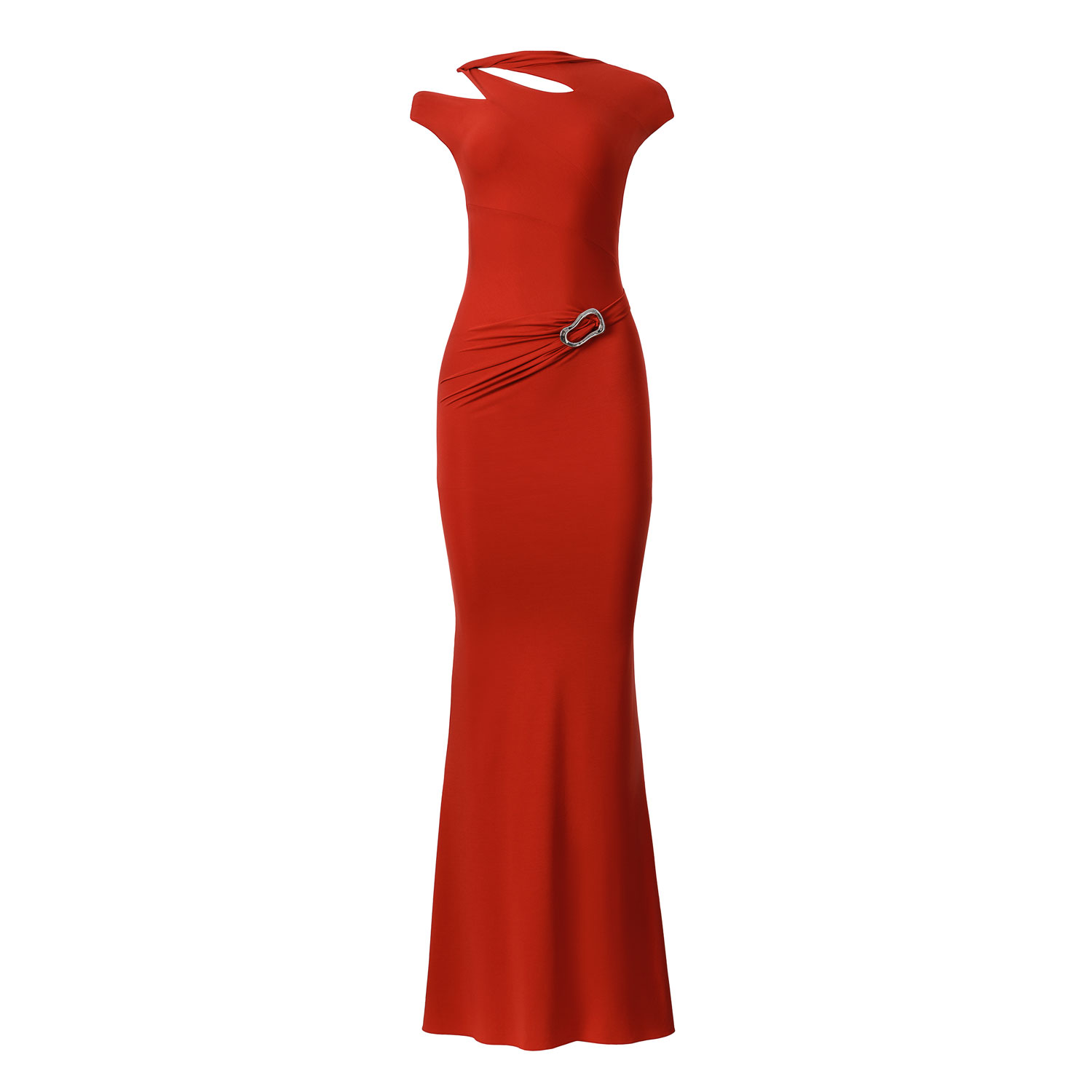 Moos Studio Women's Red Cut-out Evening Dress