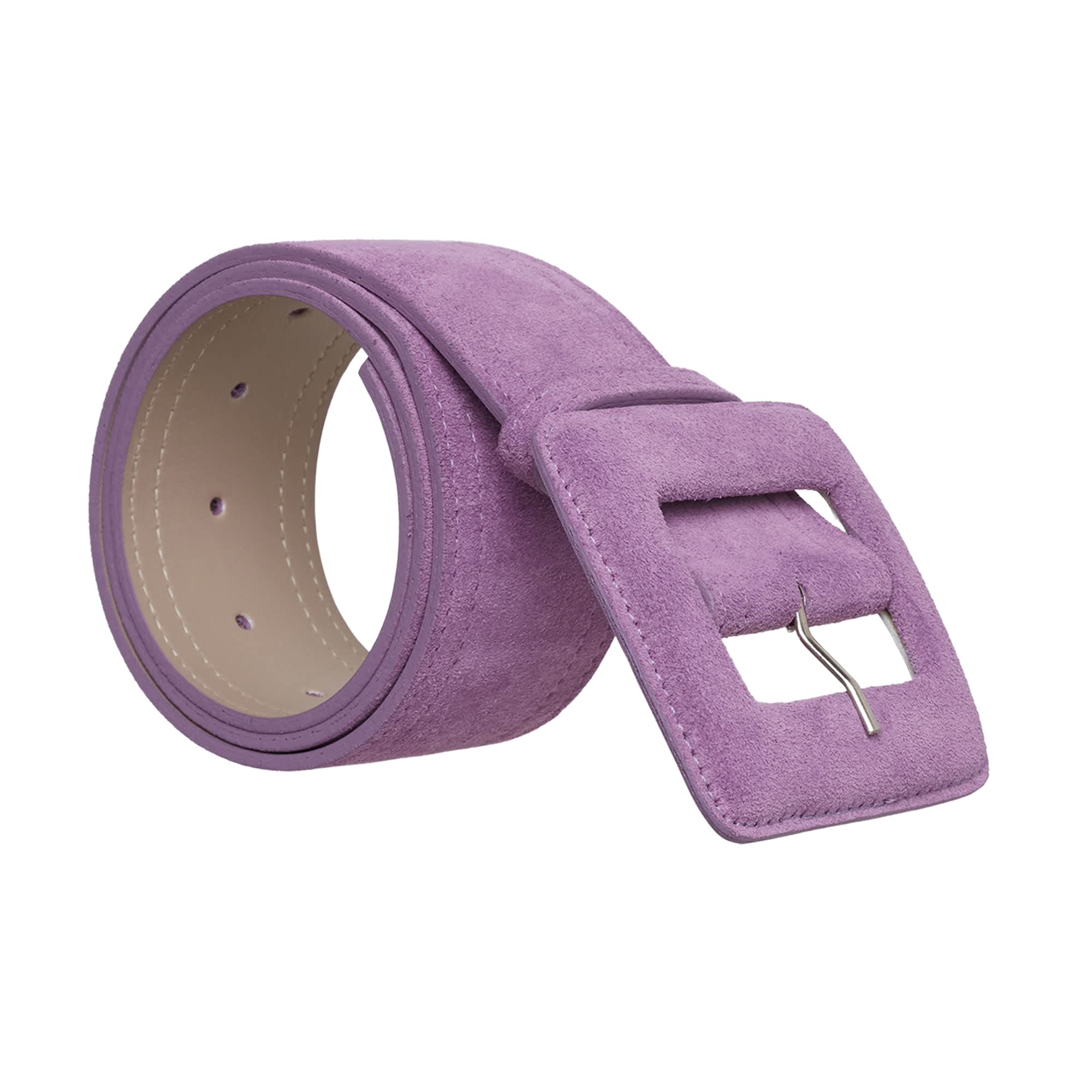 Suede Square Buckle Belt - Lilac | BeltBe | Wolf & Badger