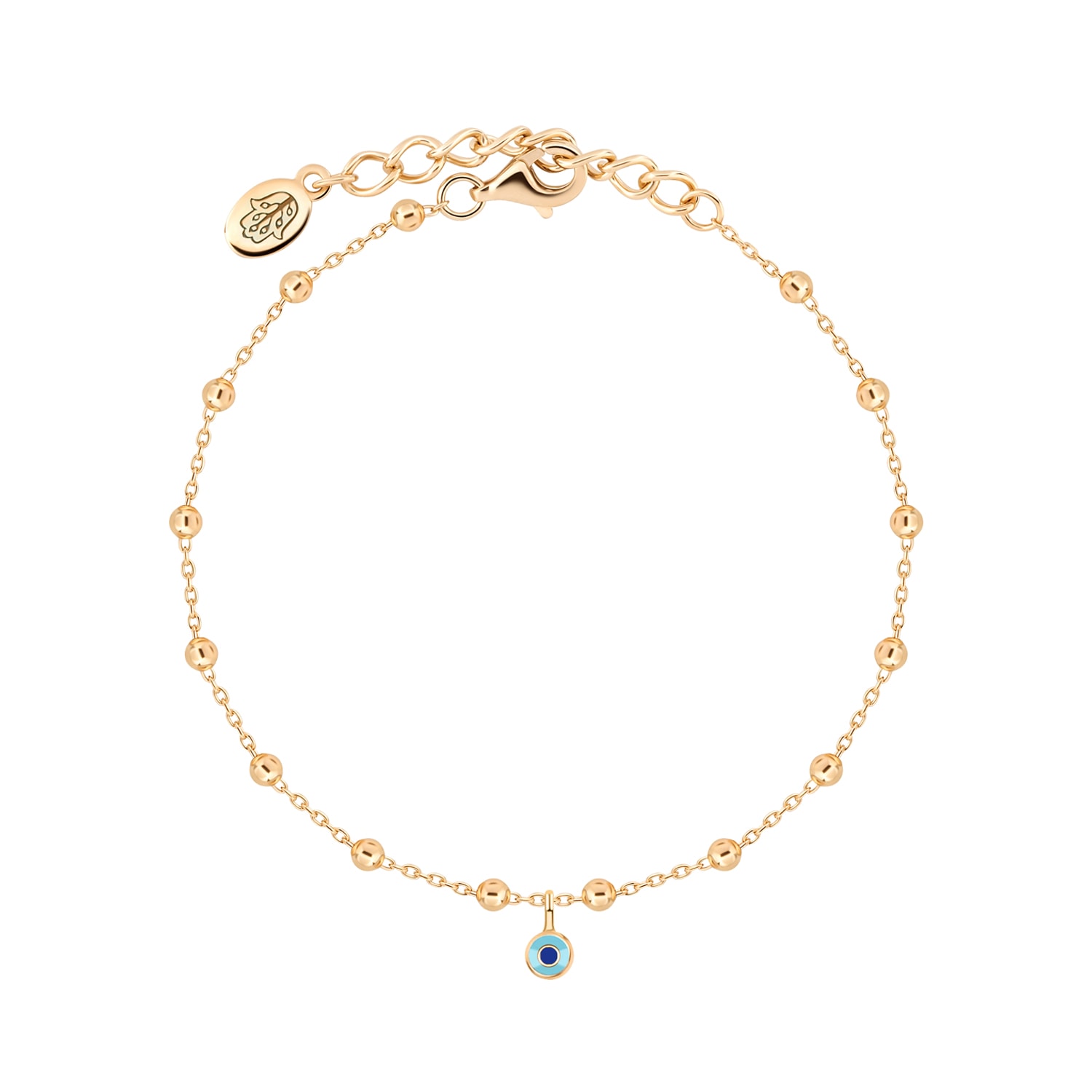 Karma And Luck Women's Gold / Blue Energetic Elevation Gold Evil Eye Bracelet