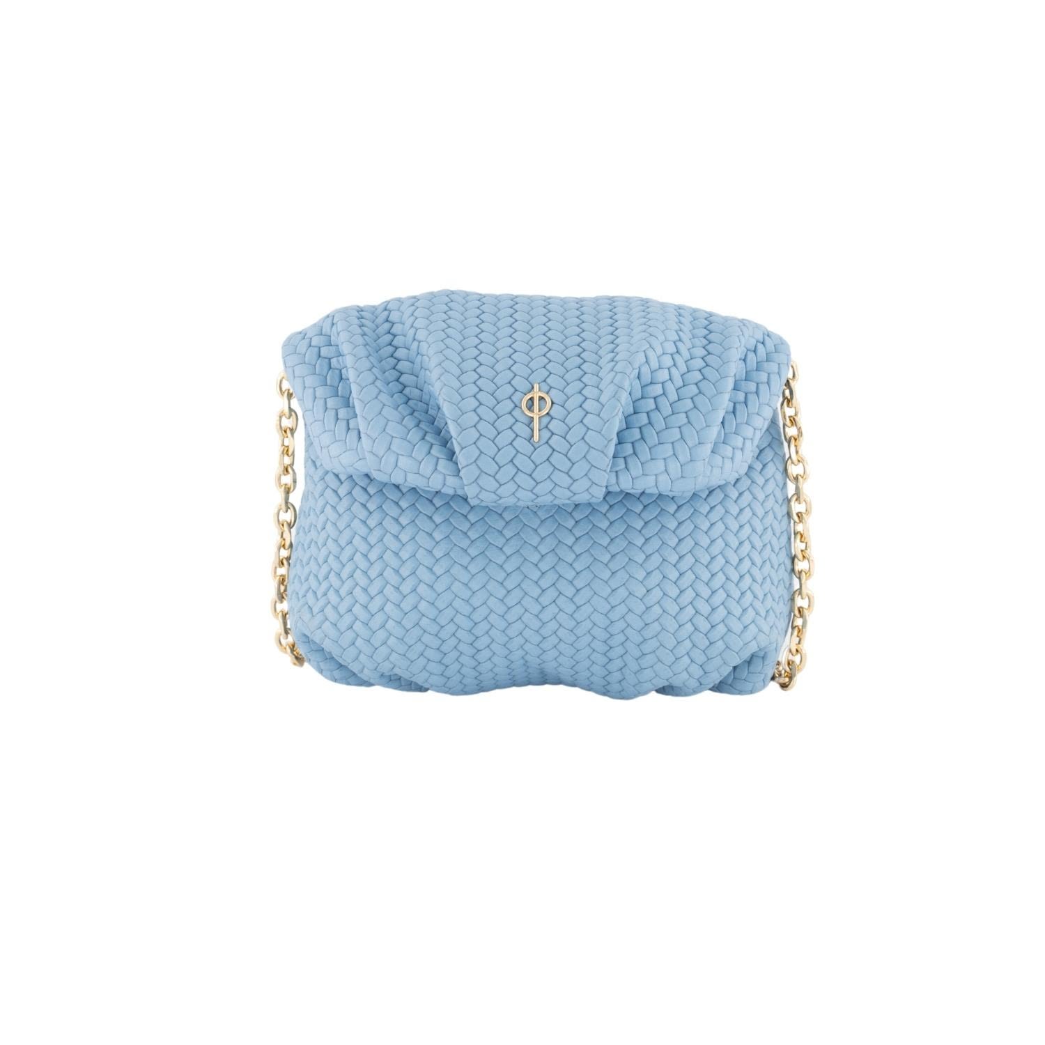 Women's Braid Print Baby Leda Blue - Leather Crossbody | Otrera
