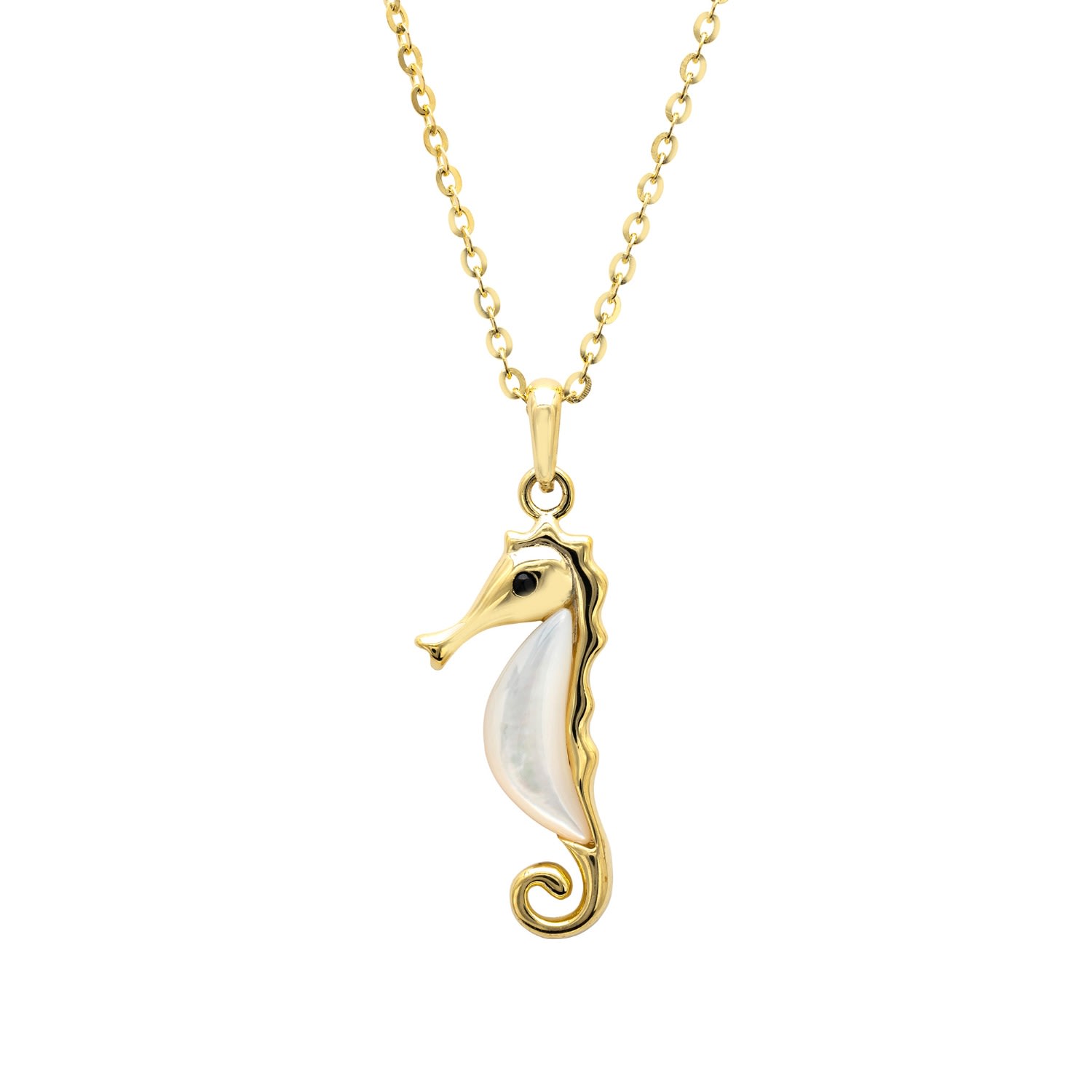 Women’s Yellow / Orange / Gold Seahorse Pearl Necklace Gold Latelita