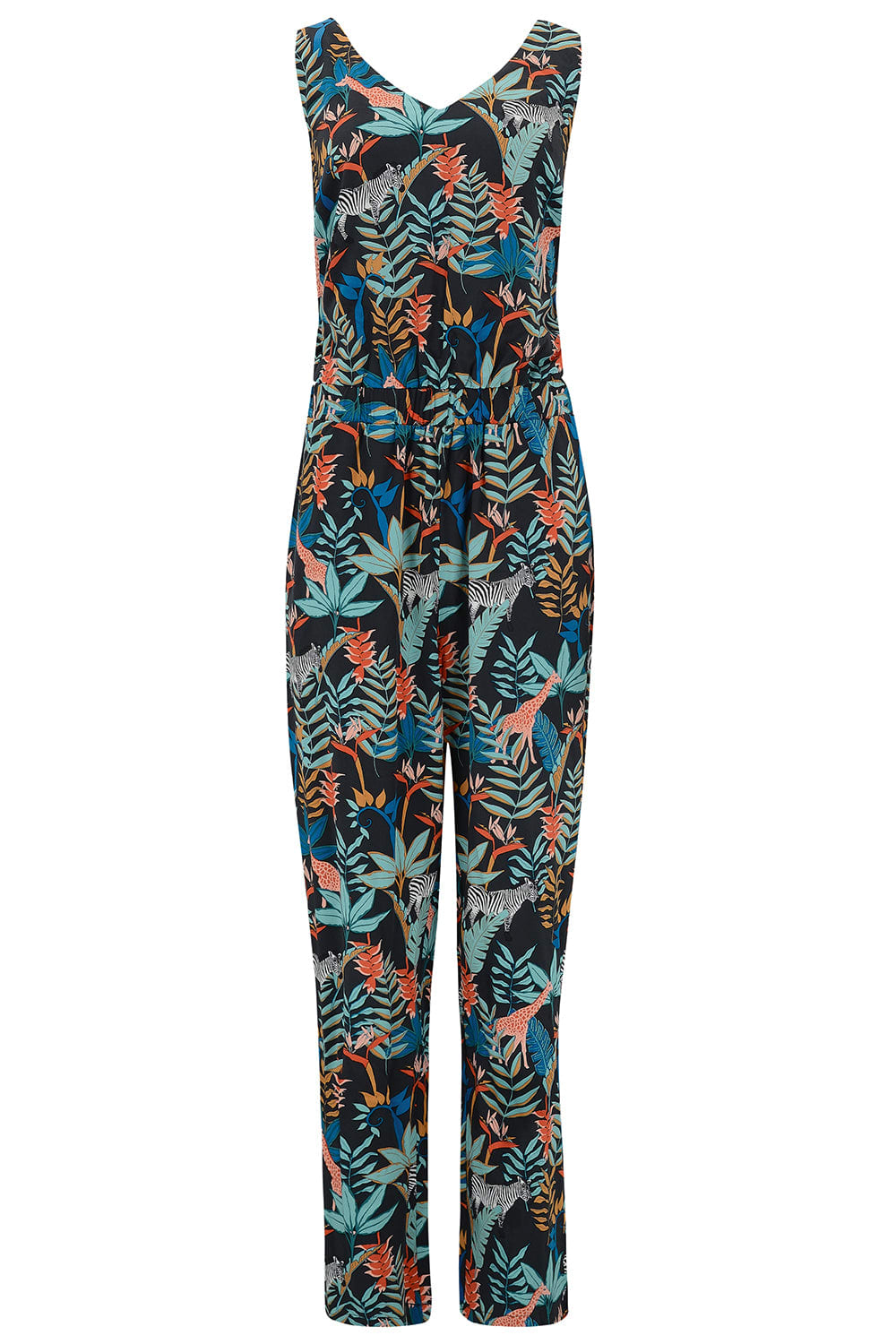 Carly Jumpsuit Black Paradise Jungle | Sugarhill Brighton | Wolf