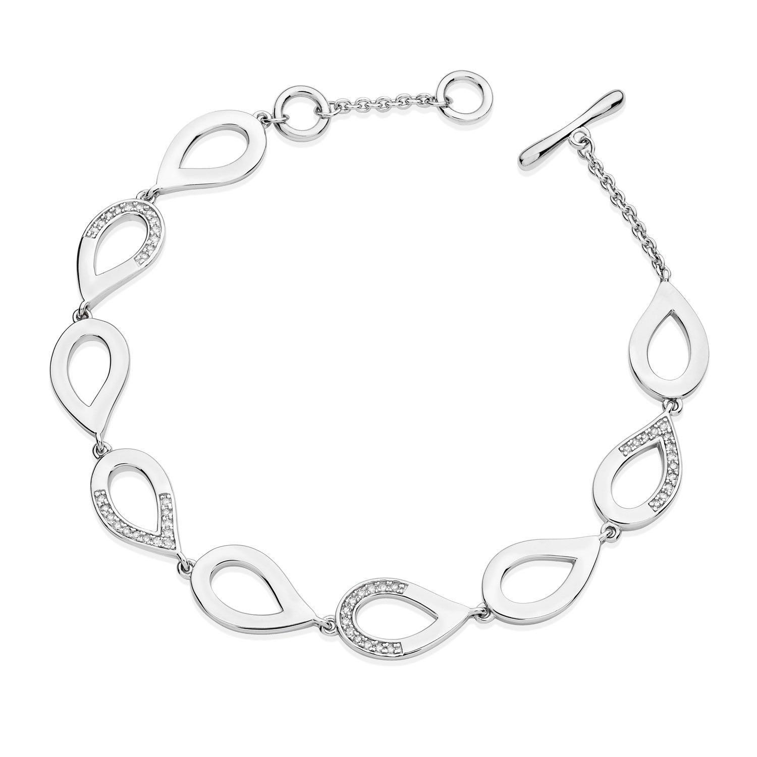 Lucy Quartermaine Women's Silver Melting Diamond Bracelet