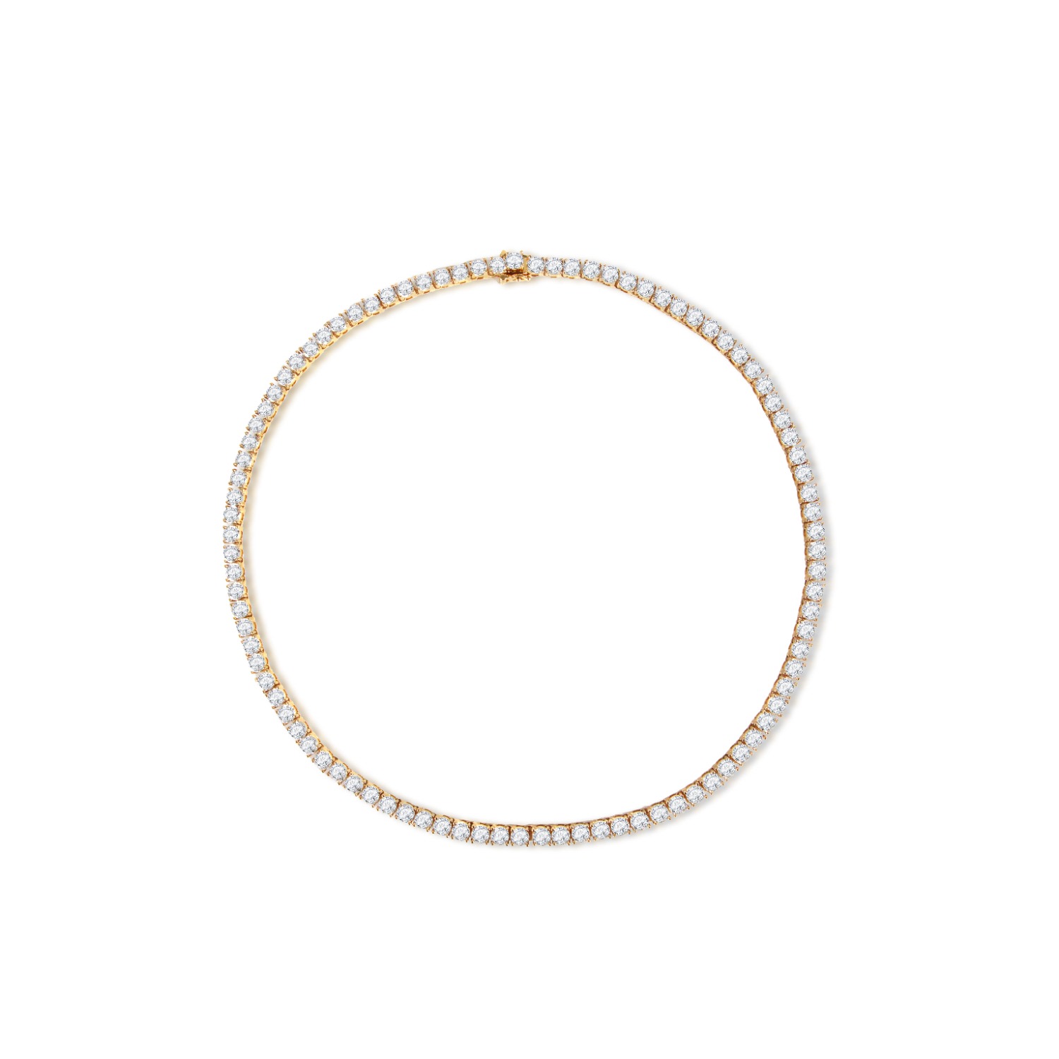 Retro Chic Women's Gold / White Aurelia Tennis Necklace In Multi