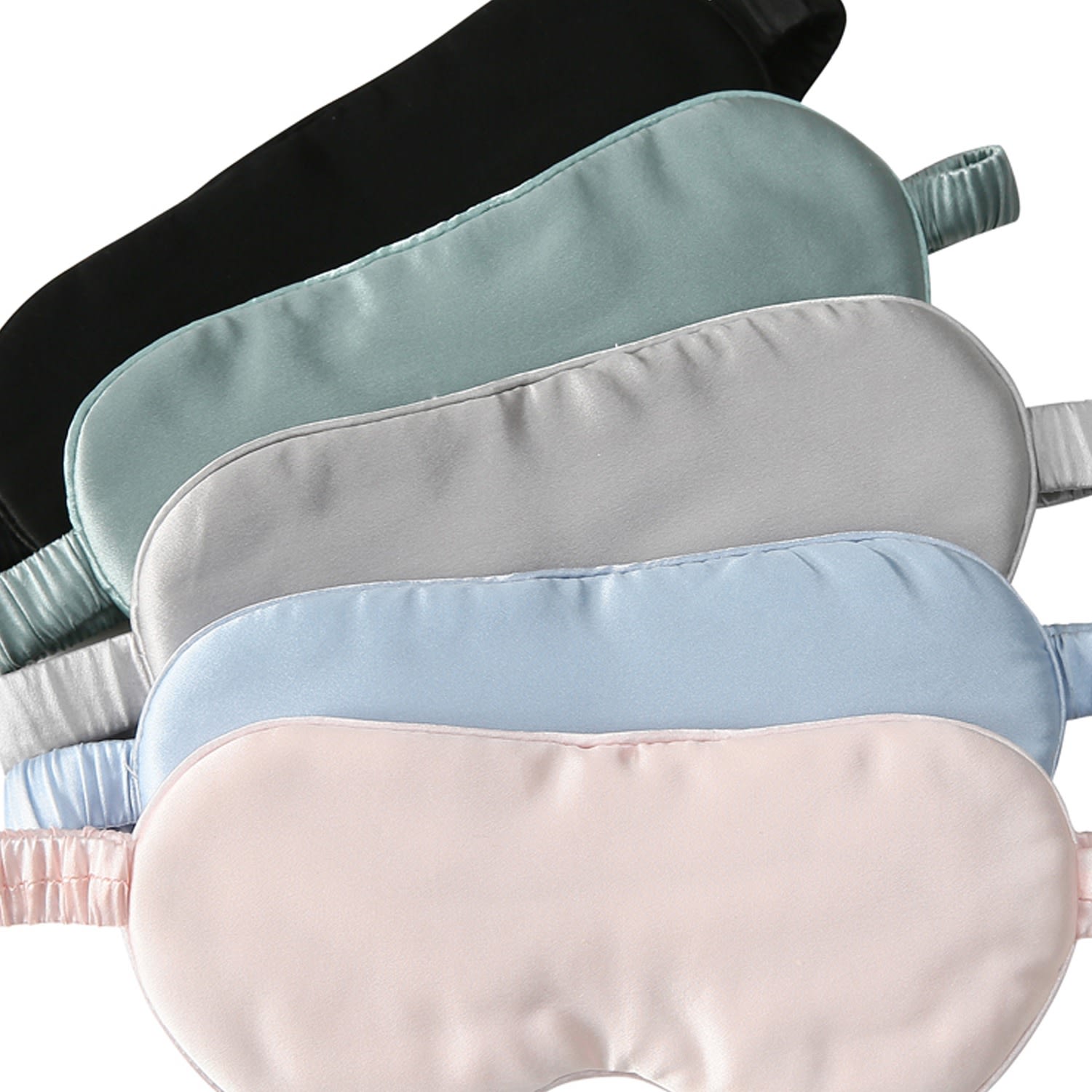 Soft Strokes Silk Pure Mulberry Aviator Style Silk Eye Mask Set Of Six In Purple