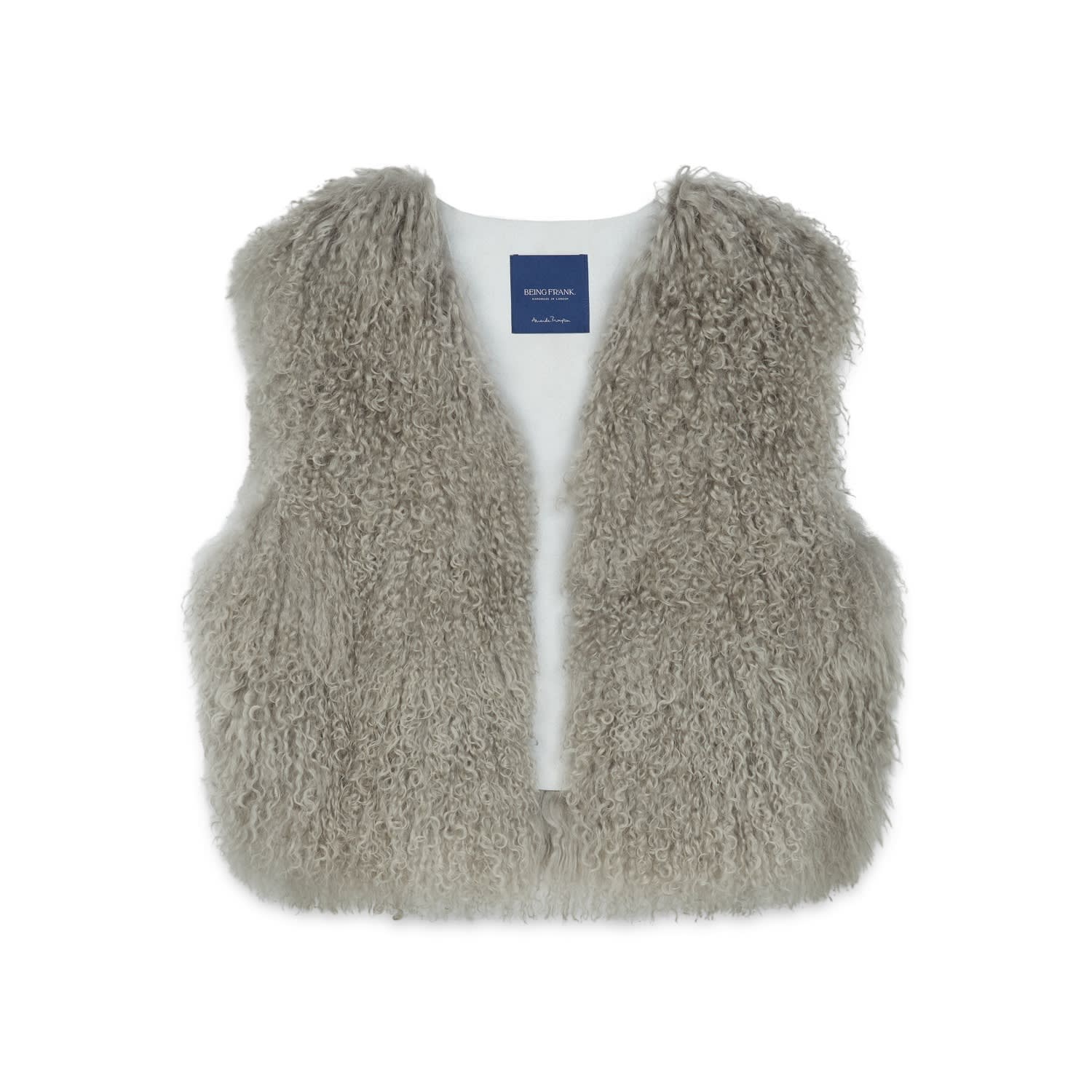 Amanda Thompson Couture Women's Grey Colette Gilet / Mongolian Sheepskin Fur