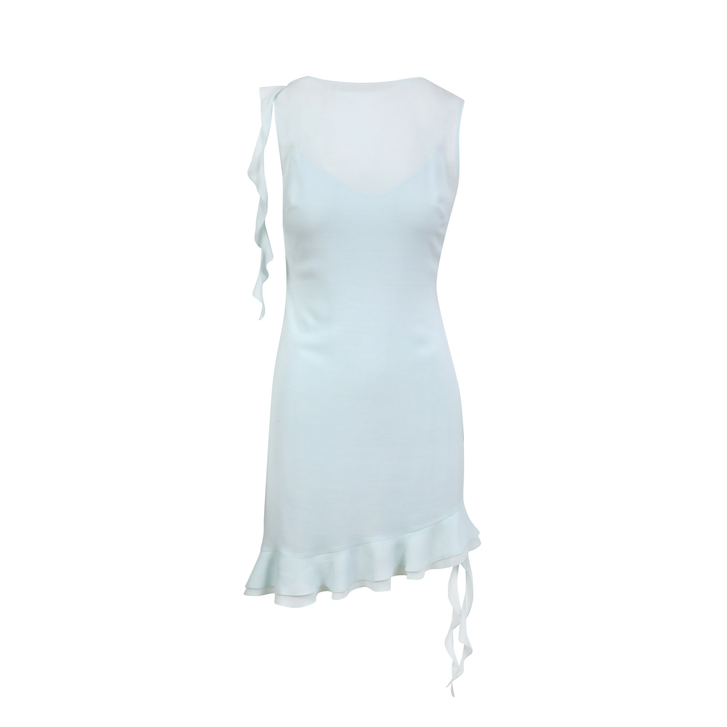 House Of Ika Women's Asymmetric Flow Viscose Dress In Blue