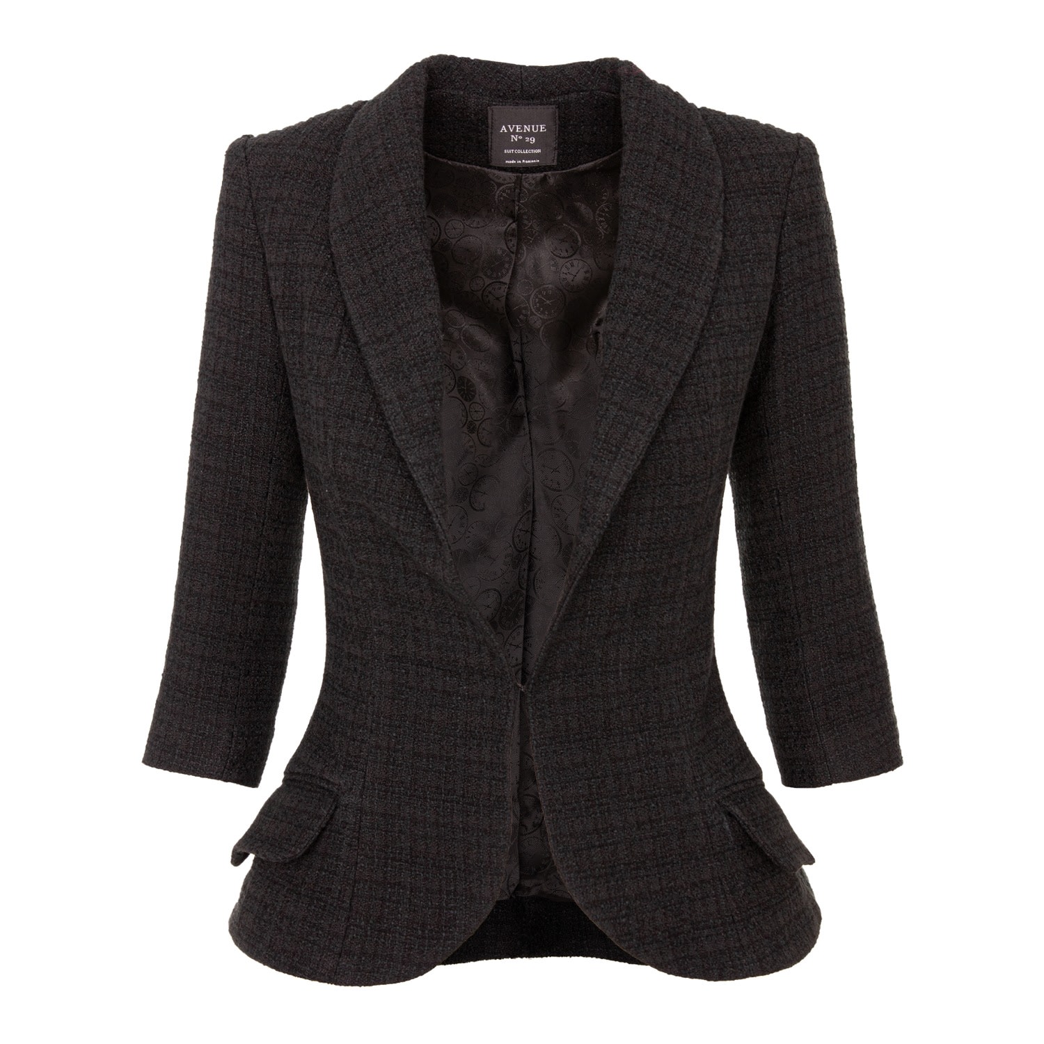 Women’s Structured Boucle Blazer - Black Extra Large Avenue no.29