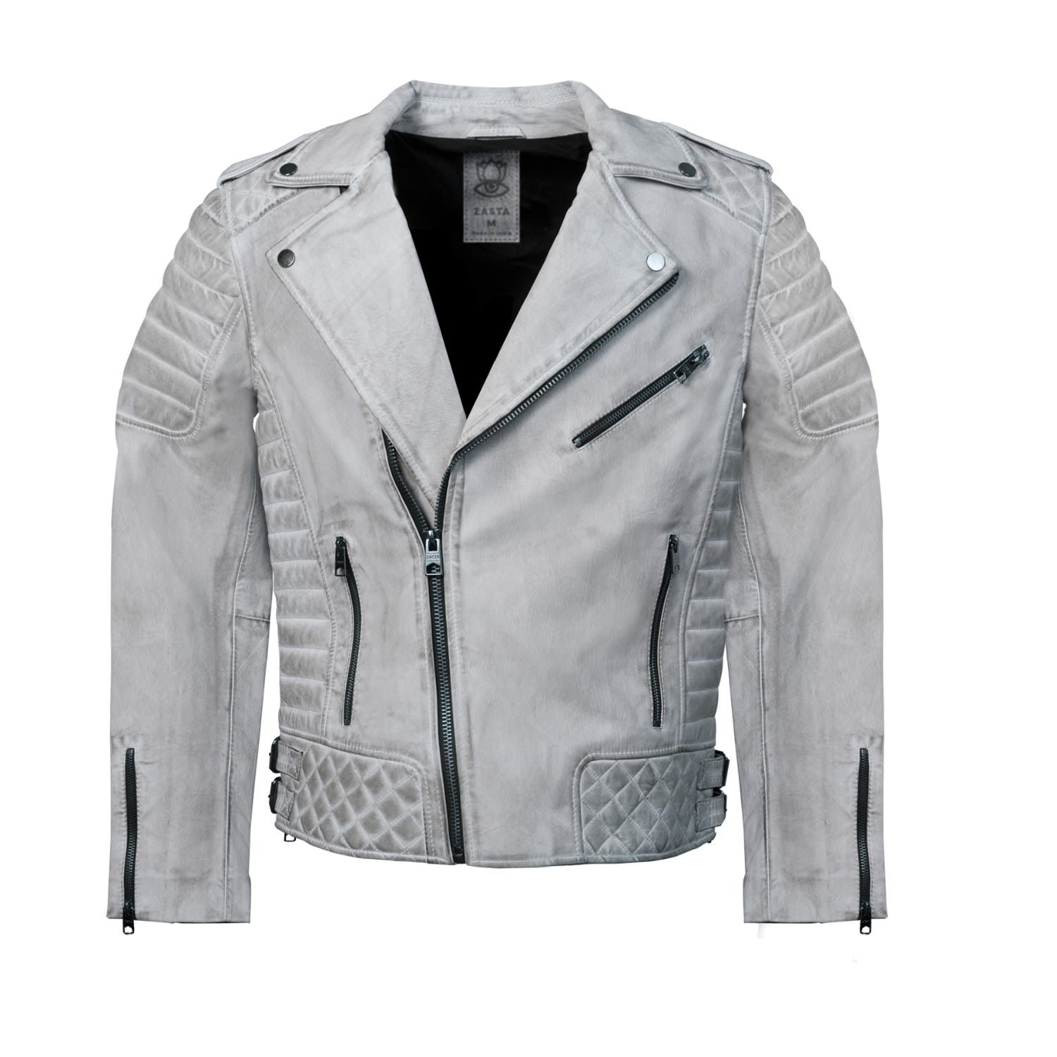 Men’s Grey Blue Motorcycle-Men Medium Zasta Studio