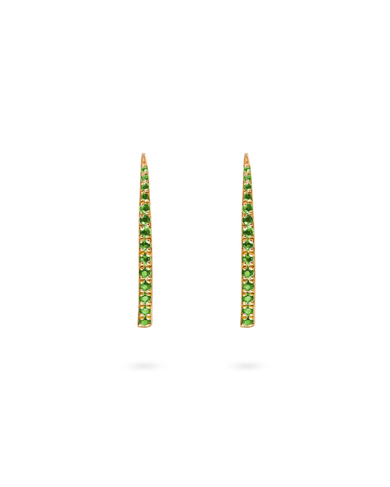 Eloise Jewelry Women's Green Crescent Moon Earrings Long Emerald In Green