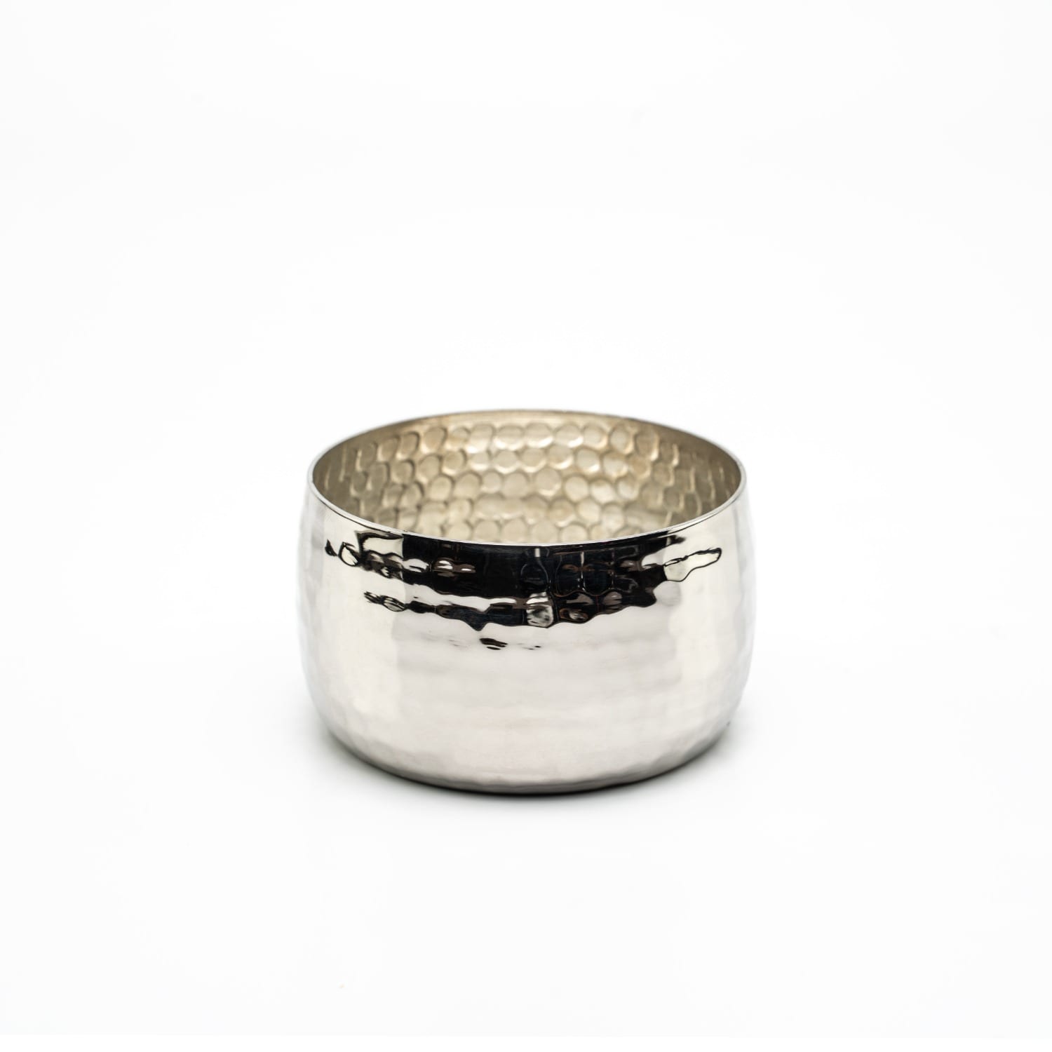 Anatoliacraft Silver Hand-hammered Solid Copper Snack Bowl , Chrome Finish