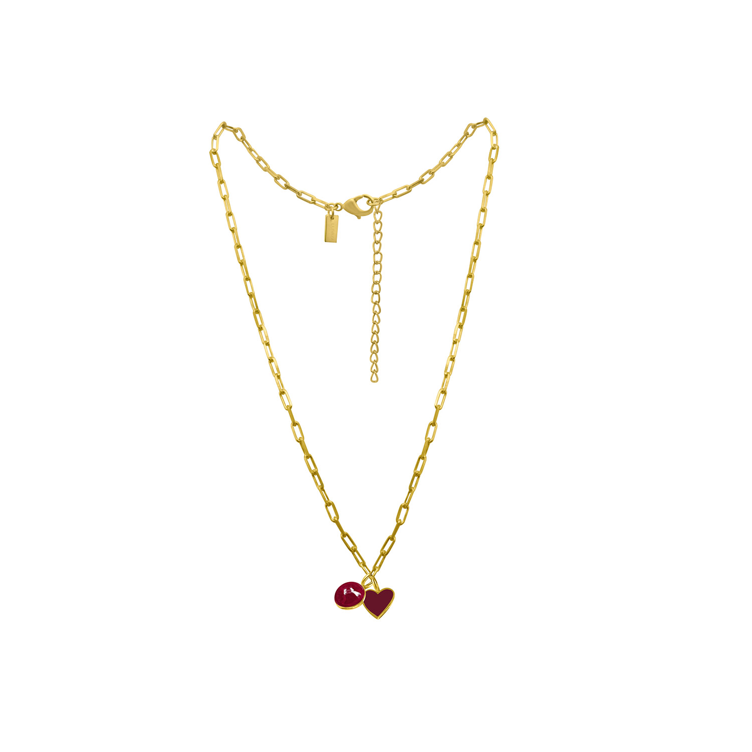 Lunaya Jewelry Women's Red / Gold Strands Of Love Necklace - Ruby