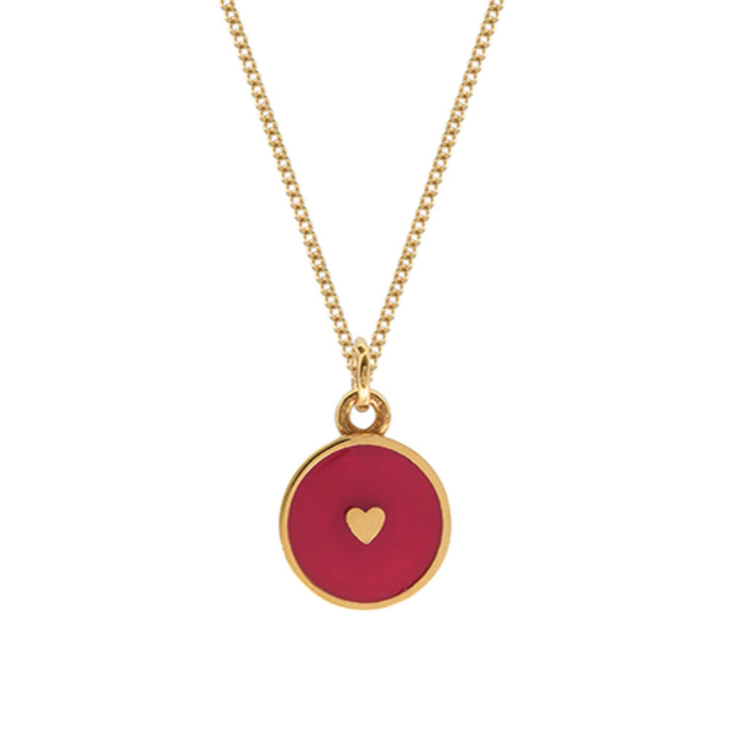 Lime Tree Design Women's Small Heart Gold Vermeil Red In Red