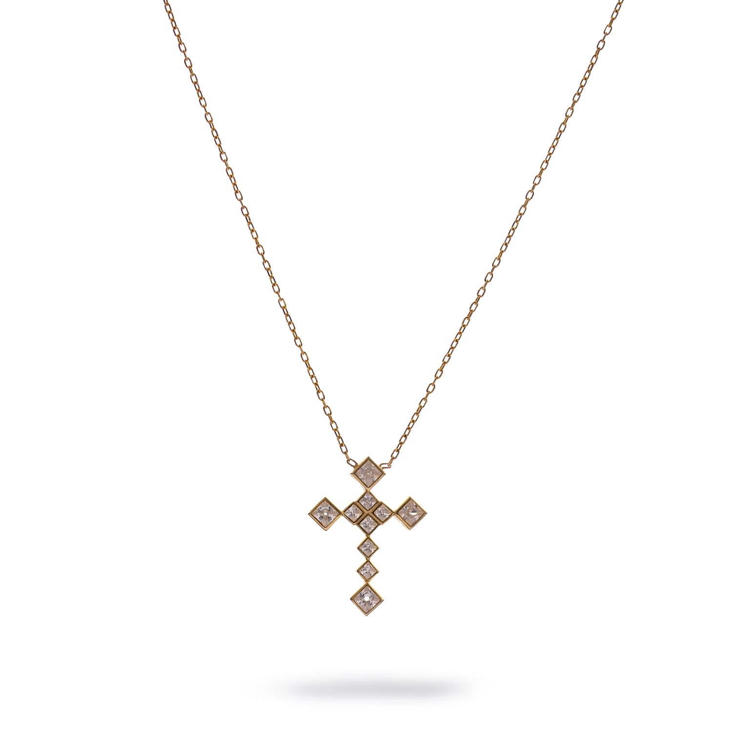 Ebru Jewelry Women's Eternal Grace Diamond Cross Gold Necklace - Gold In Gold