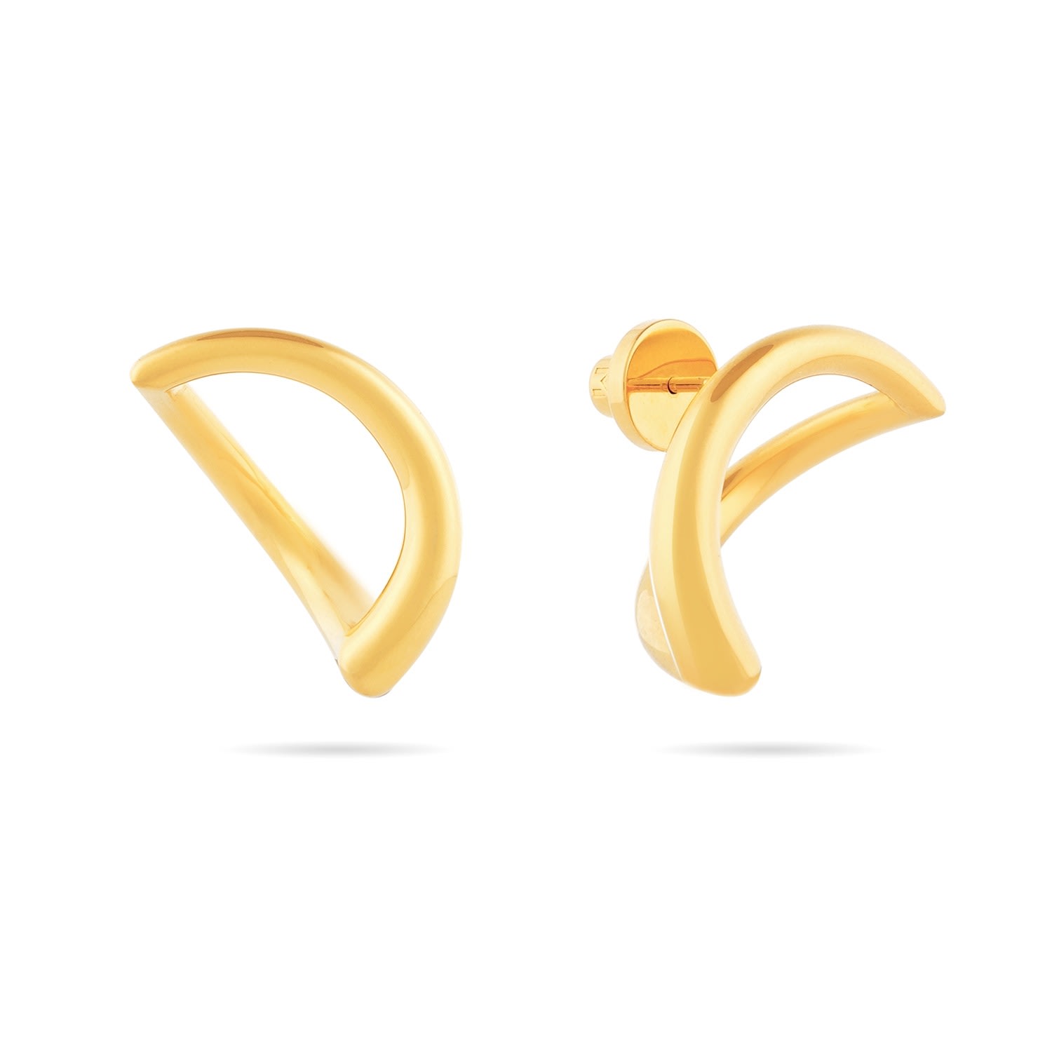 Meulien Women's Abstract Crescent Moon Earrings - Gold