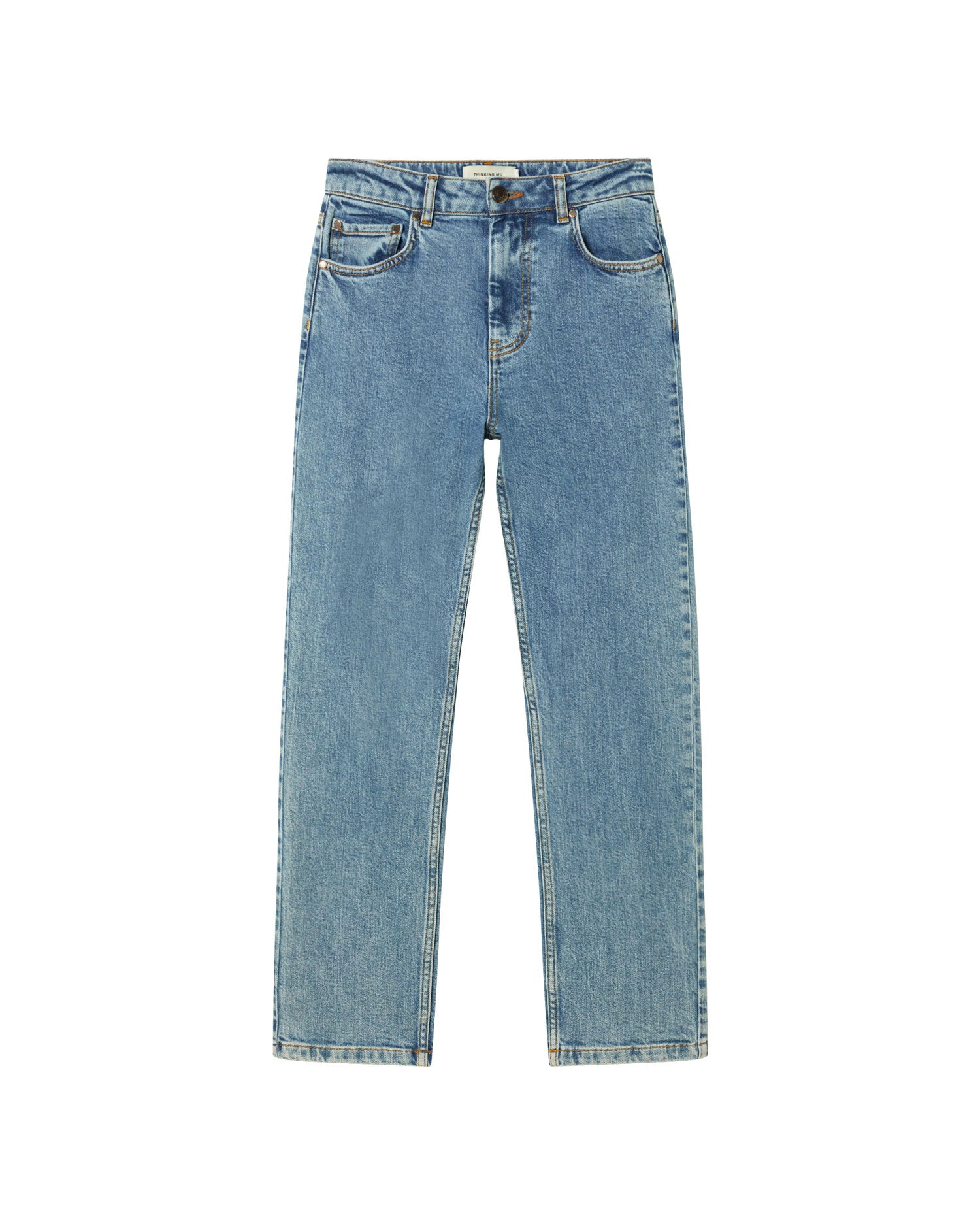 Thinking Mu Blue Light Clean Denim Nele Pants In Blue