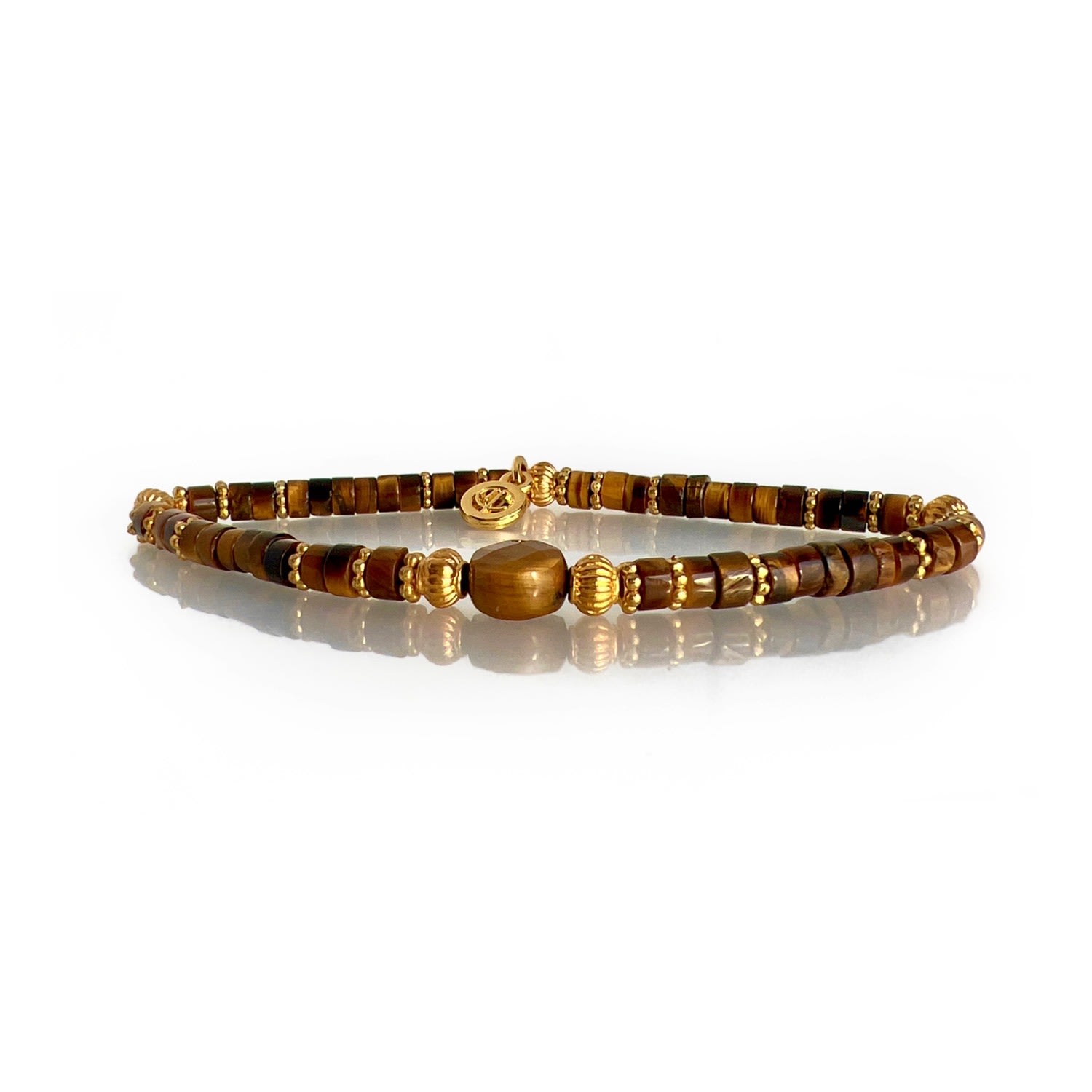 Women’s Brown Maliha Tiger Eye Beaded Bracelet Cvlcha